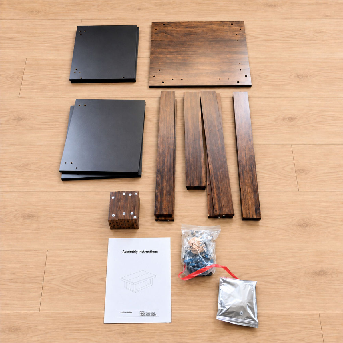 Rustic Square Coffee Table with Built-In Ambient Lighting