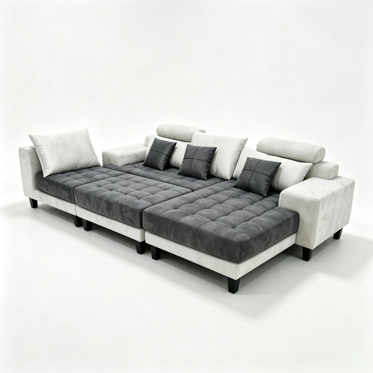 4-piece Modern Microfiber Sectional Chaise Sofa Set S150CR