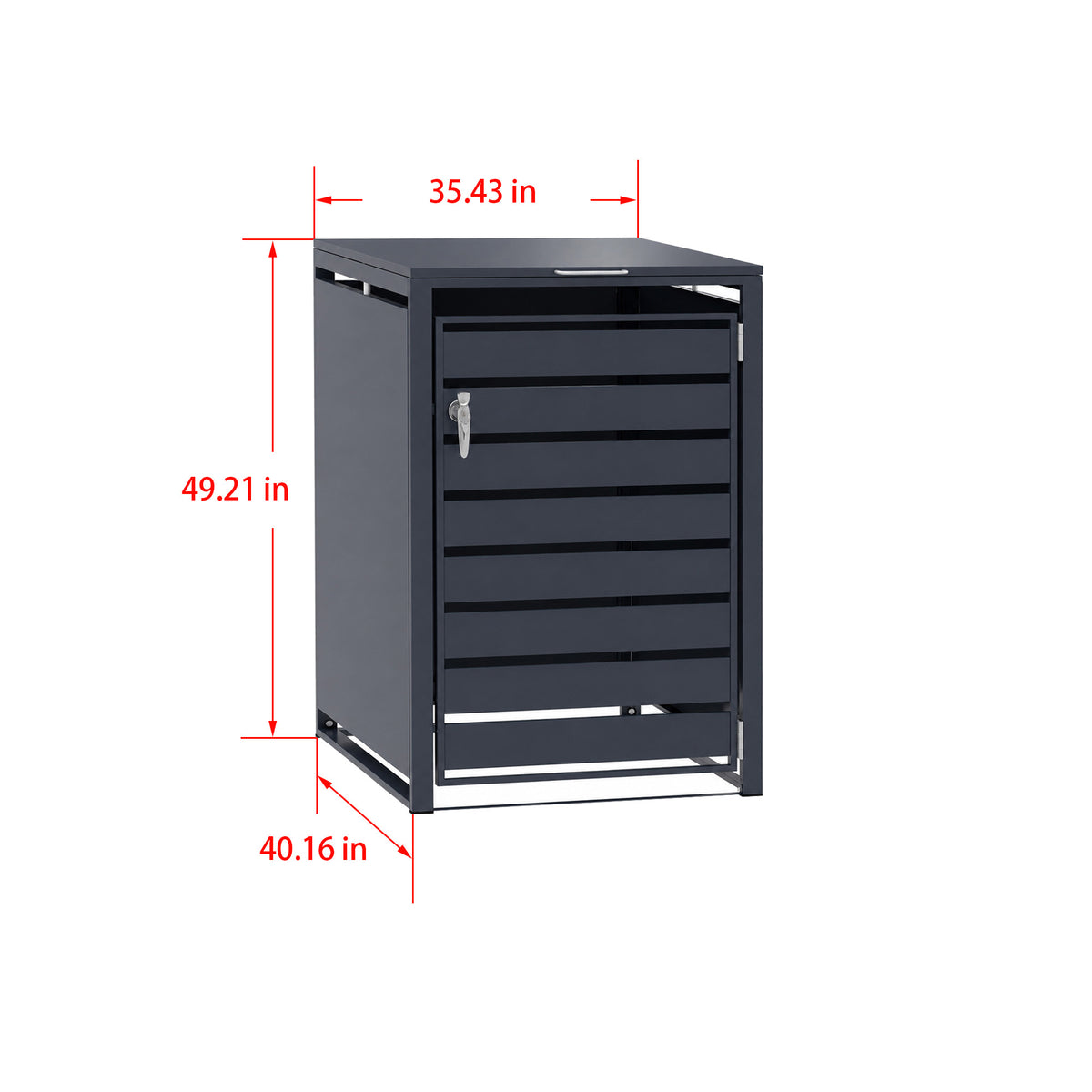 96 Gallon Single-door Steel Trash Can Enclosure - Grey & Wood Grain Options