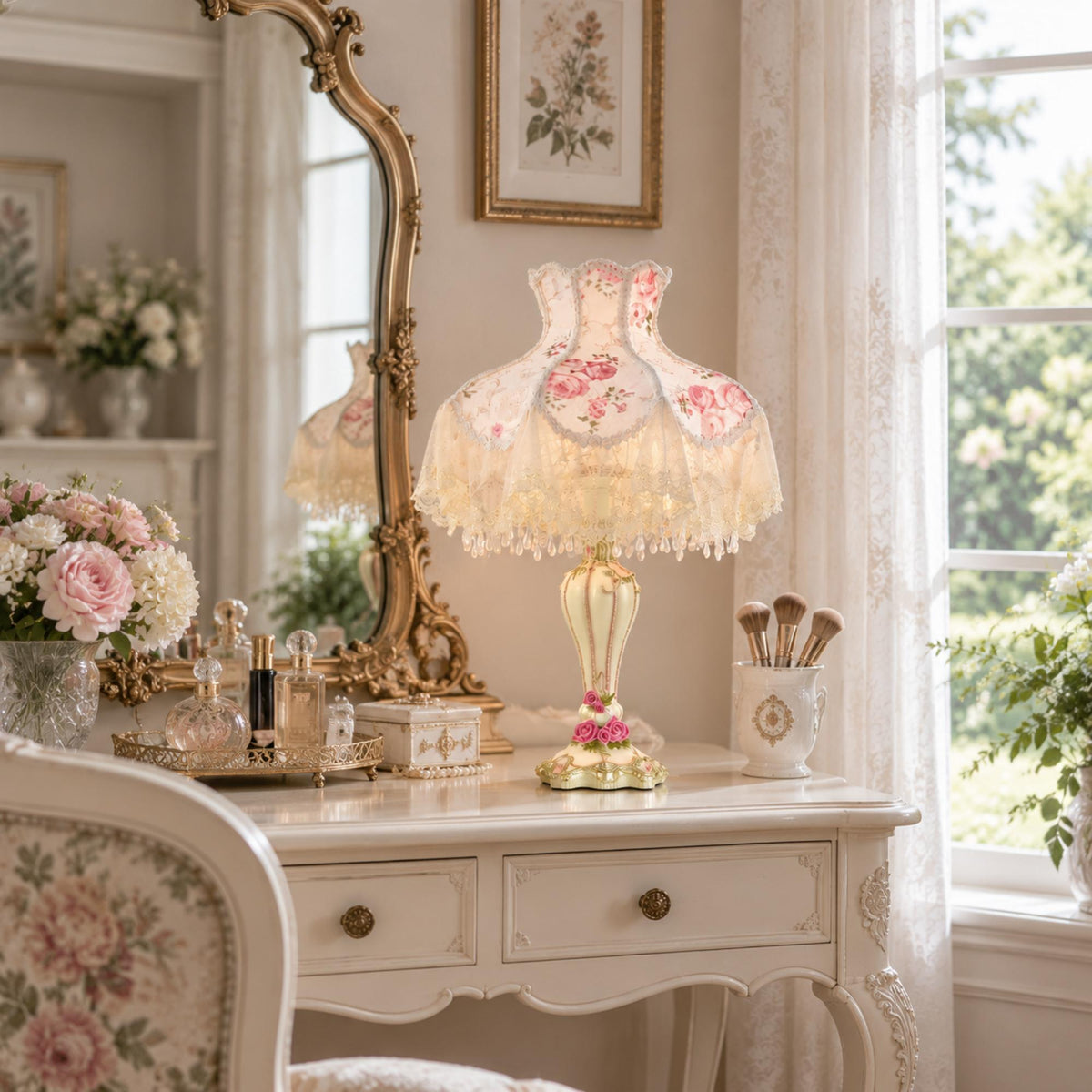 White Table Lamp European Style