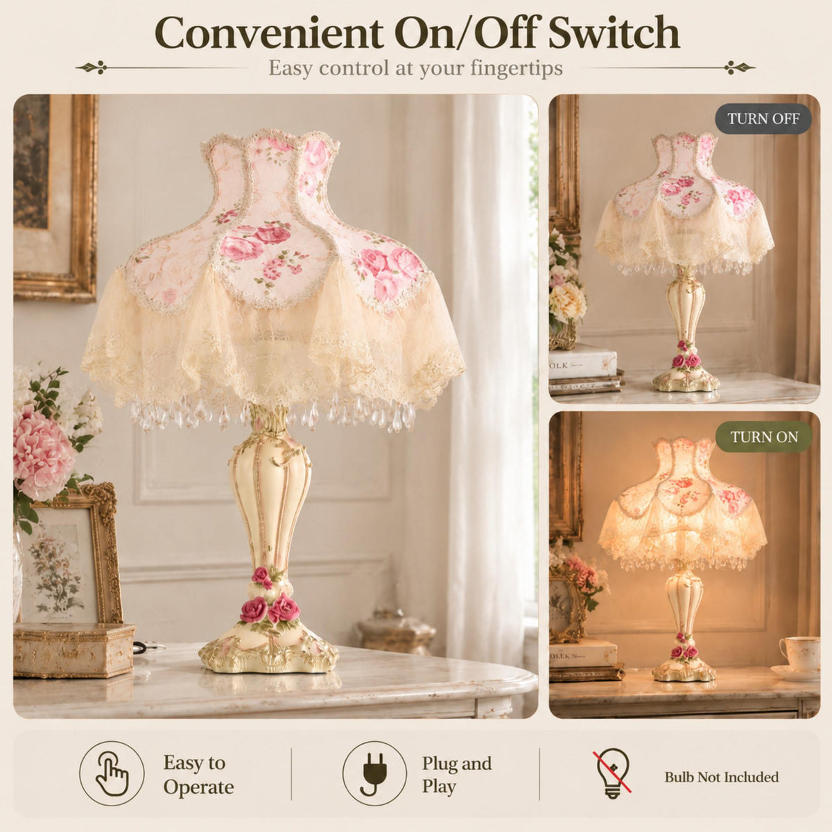 White Table Lamp European Style