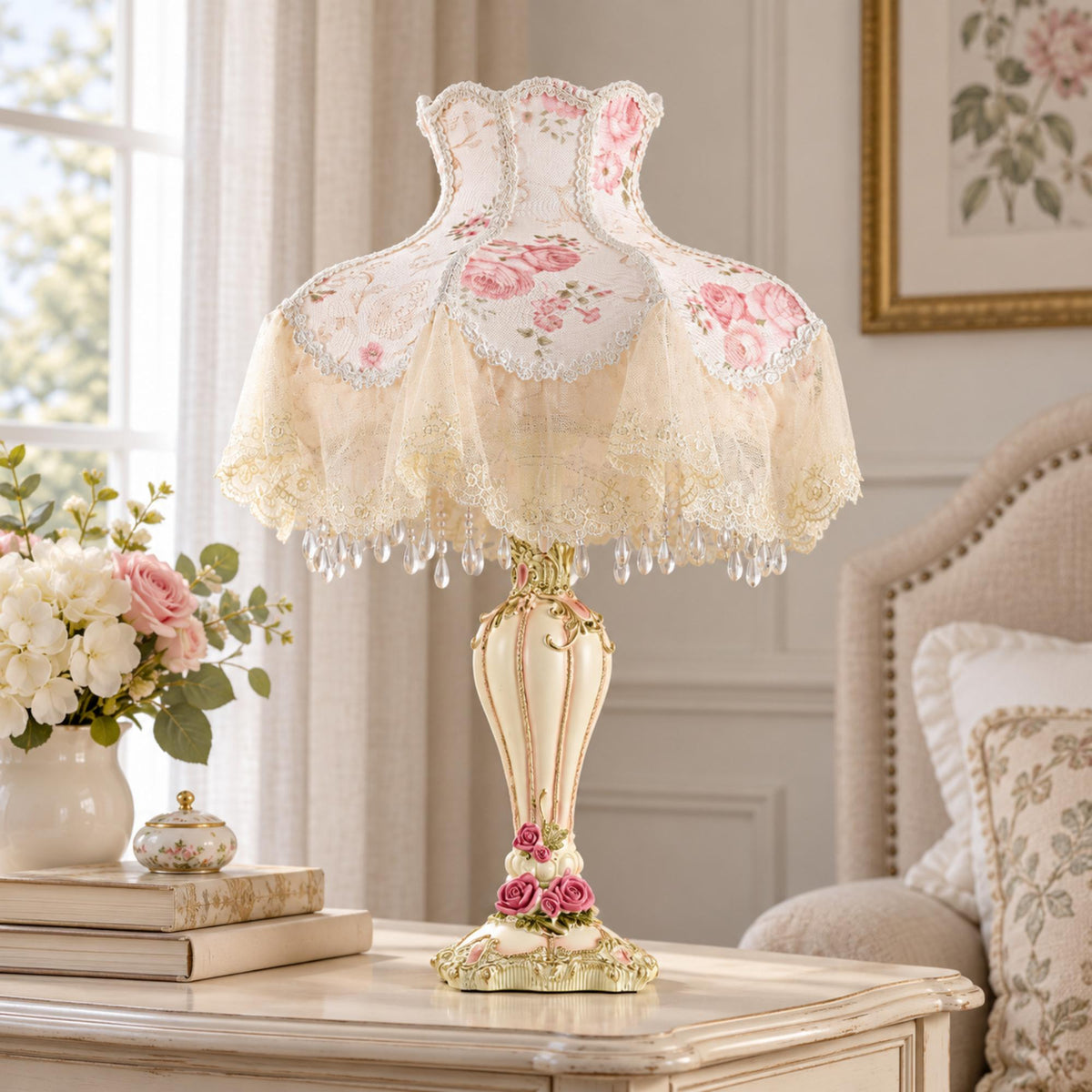 White Table Lamp European Style
