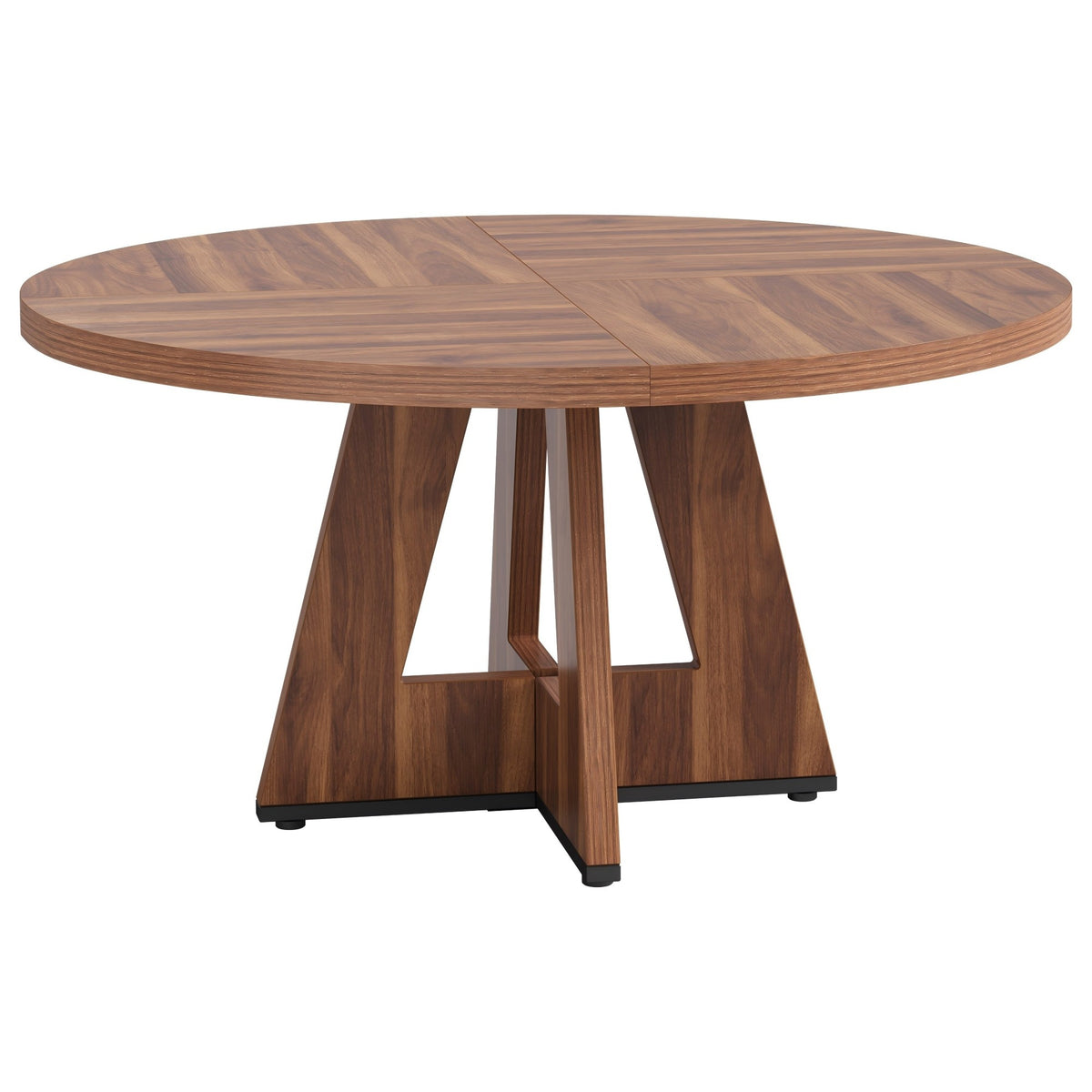 Round Dining Table with Sculptural Cross Pedestal Base