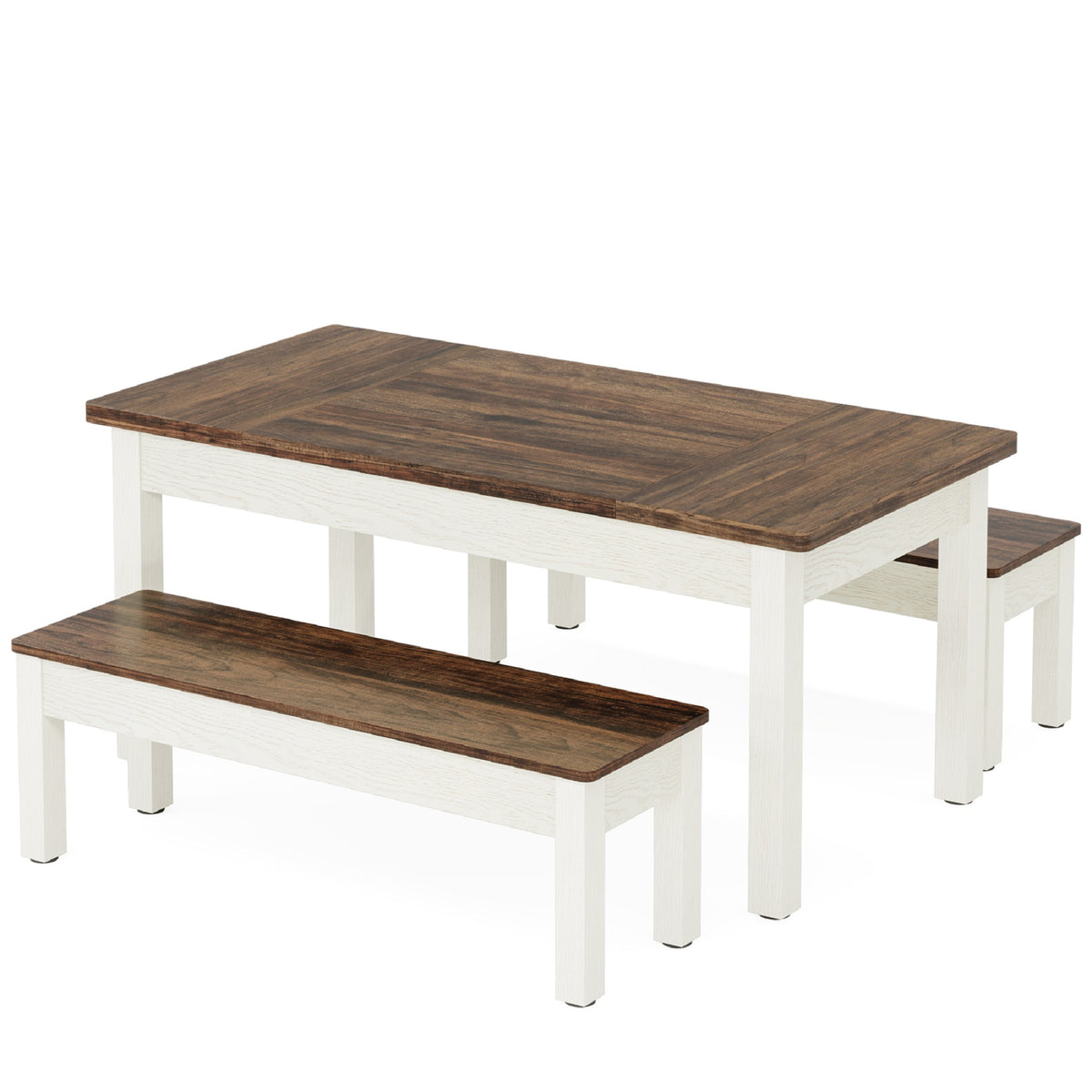 Two-Tone Dining Set with Matching Bench Seating