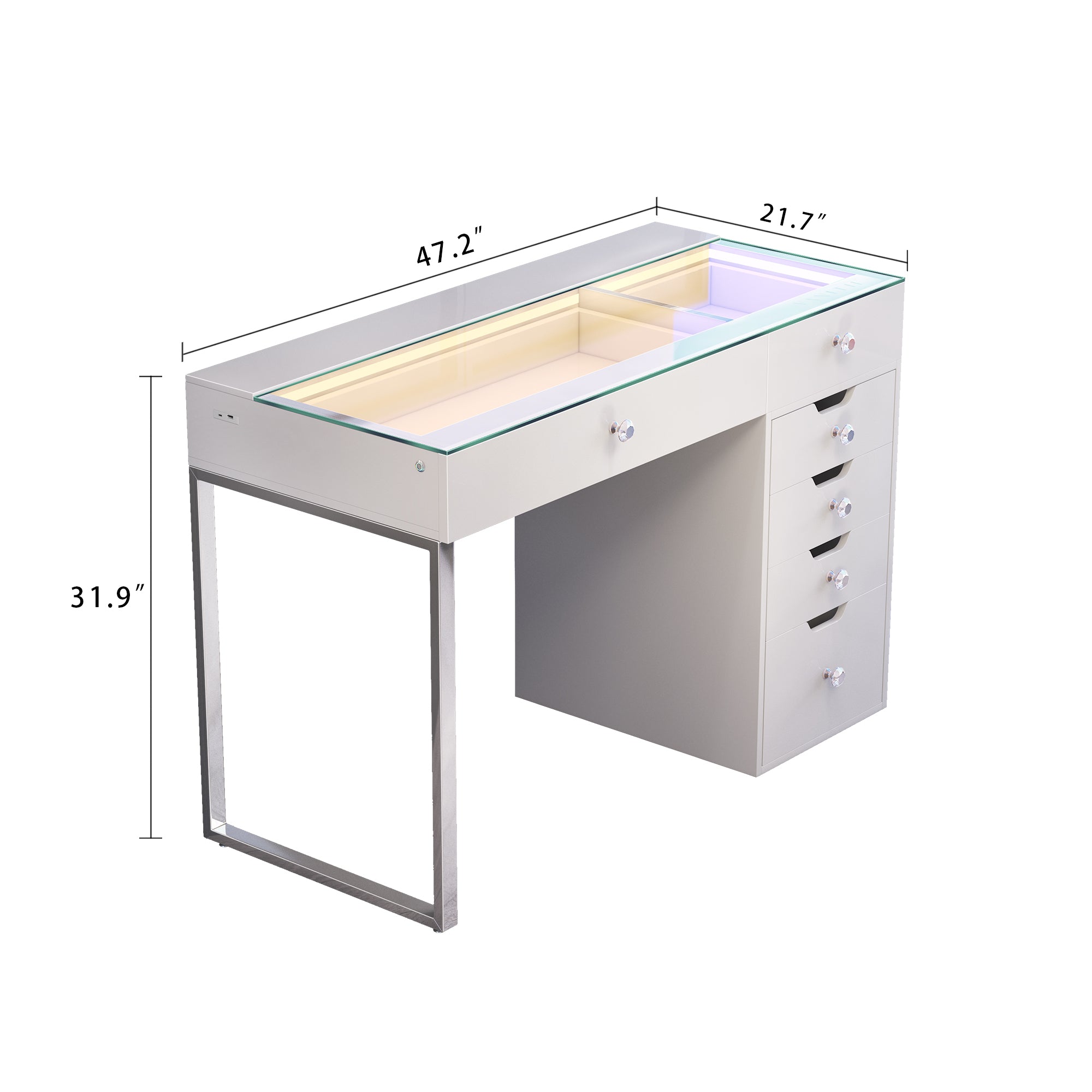 VANITII Diana Vanity Desk Pro - 6 Storage Drawers