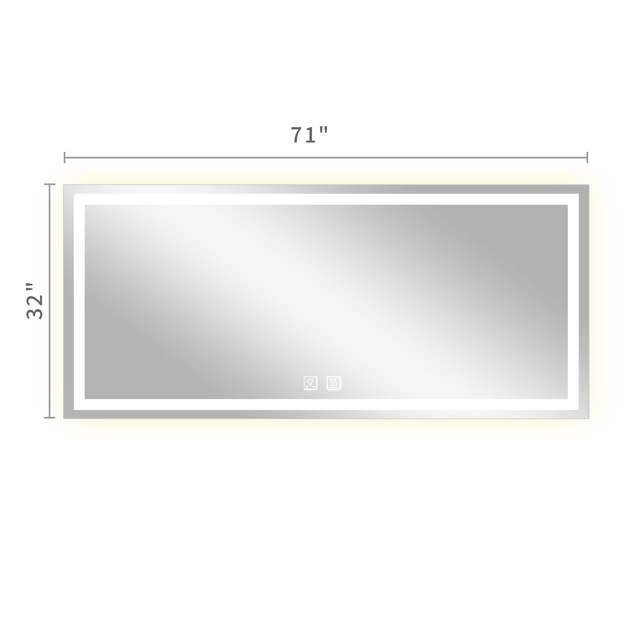 Waterproof Backlit Bathroom Mirror with Led Light Strip