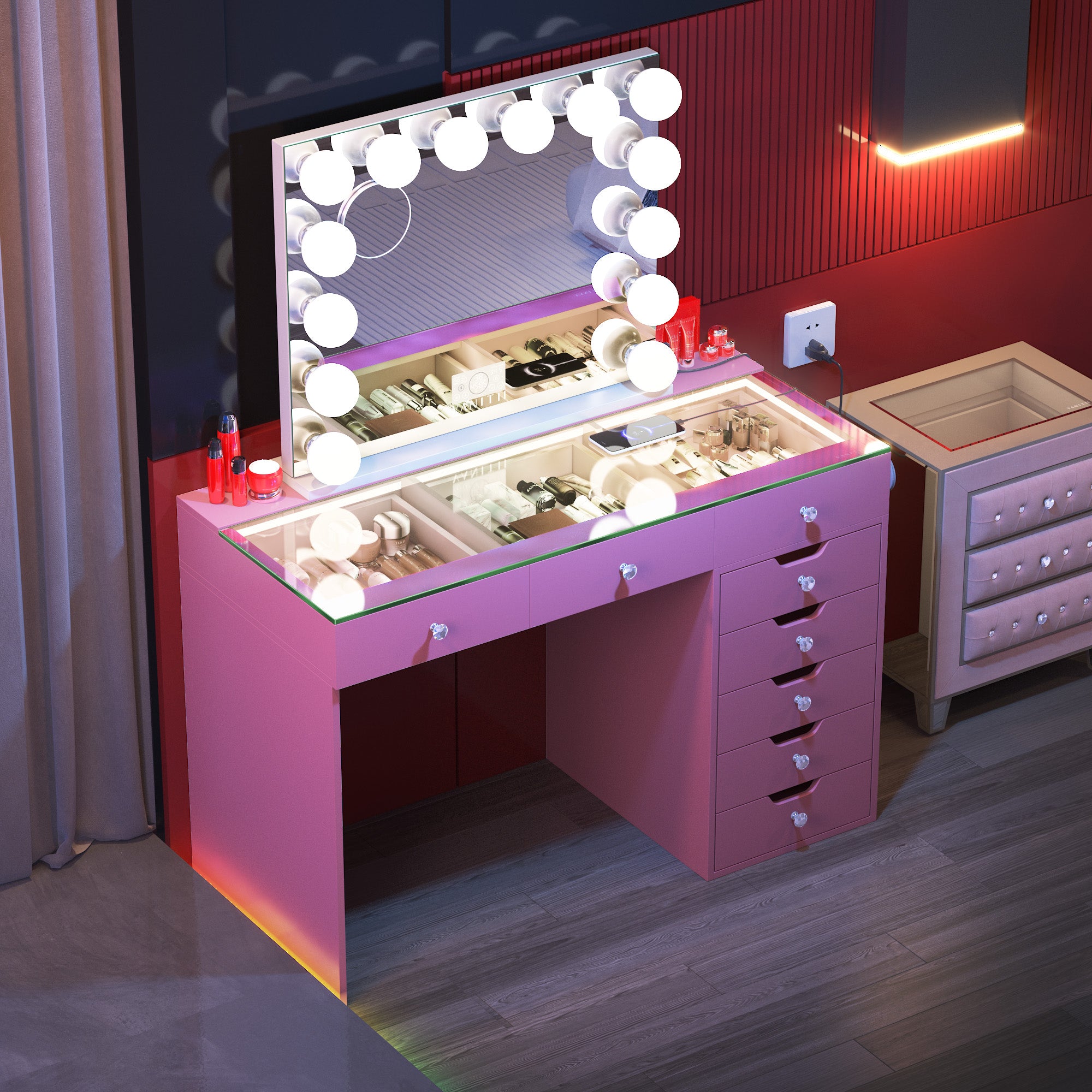 Promotion !  Diana 8 Vanity Set with 14 Bulbs Vanity Mirror