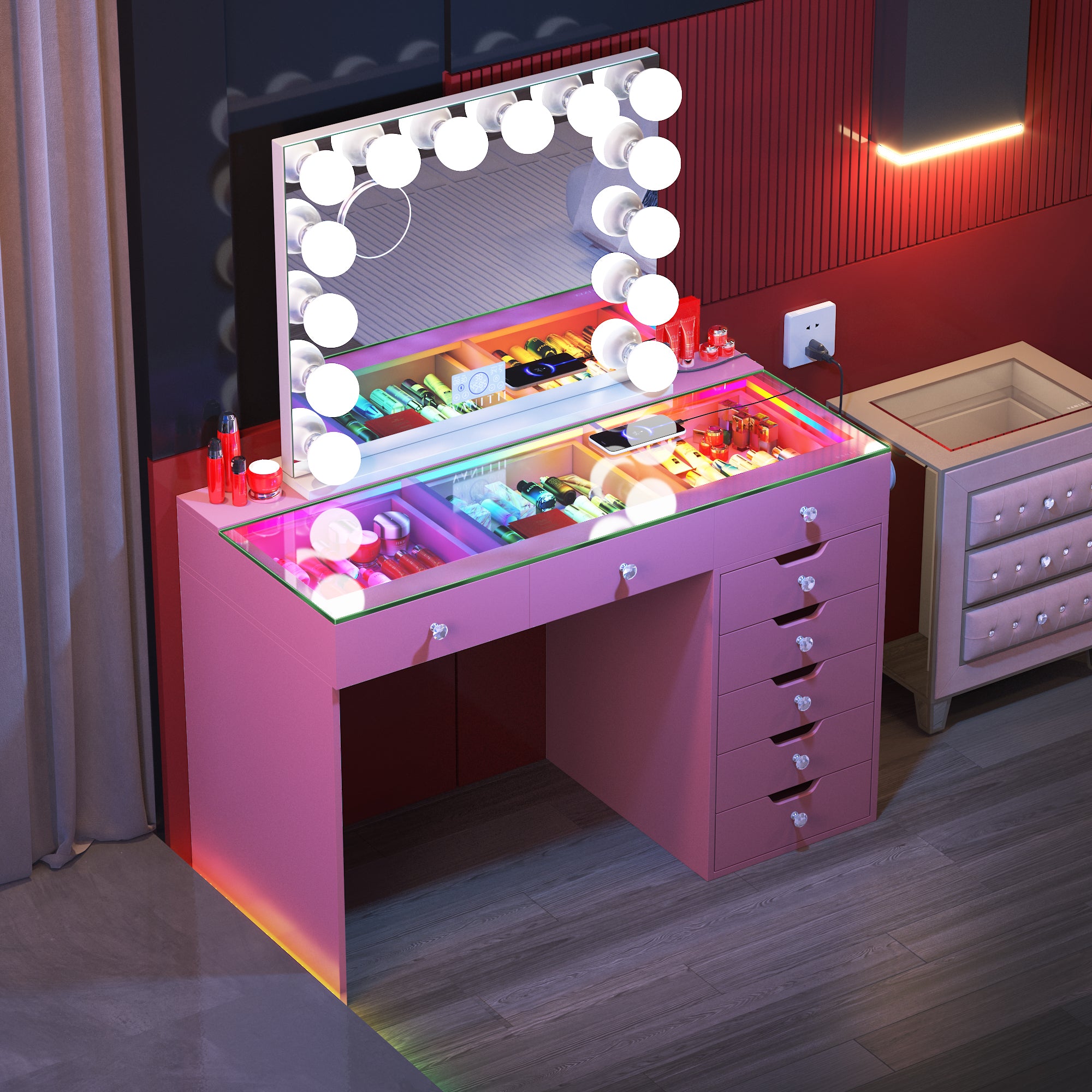 VANITII Diana Vanity Desk Pro- 8 Storage Drawers