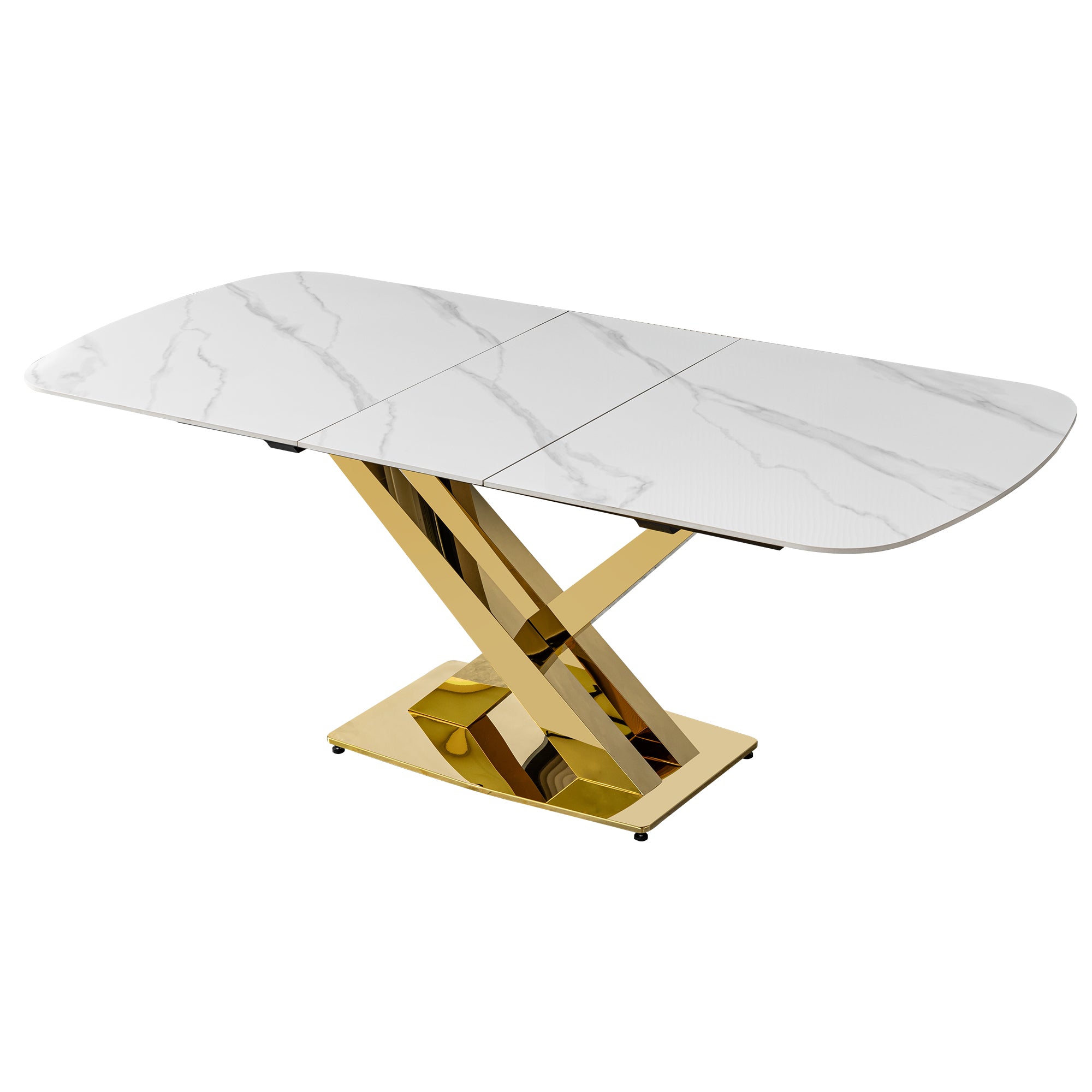 Extendable table with sintered stone top