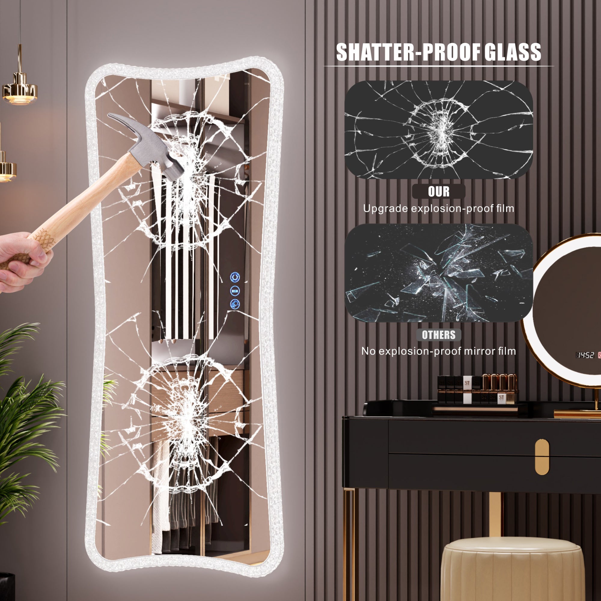 Full Length Dressing Mirror with 7 Dynamic Modes