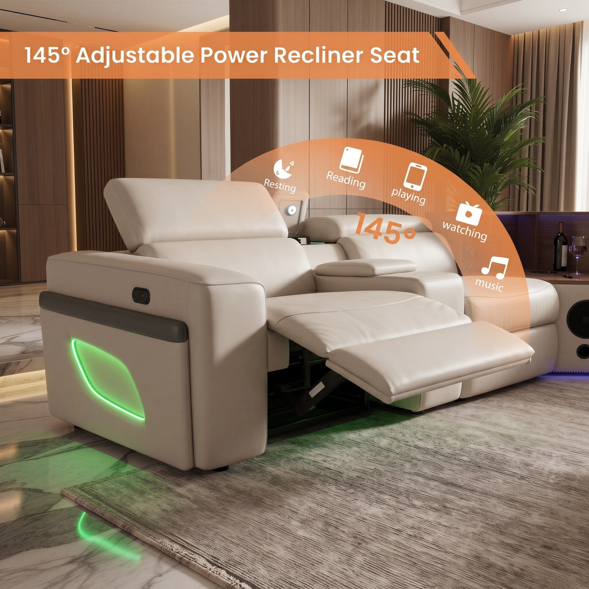 Effortlessly adjust to the 145° "sweet spot" for maximum pressure relief and deep relaxation.
