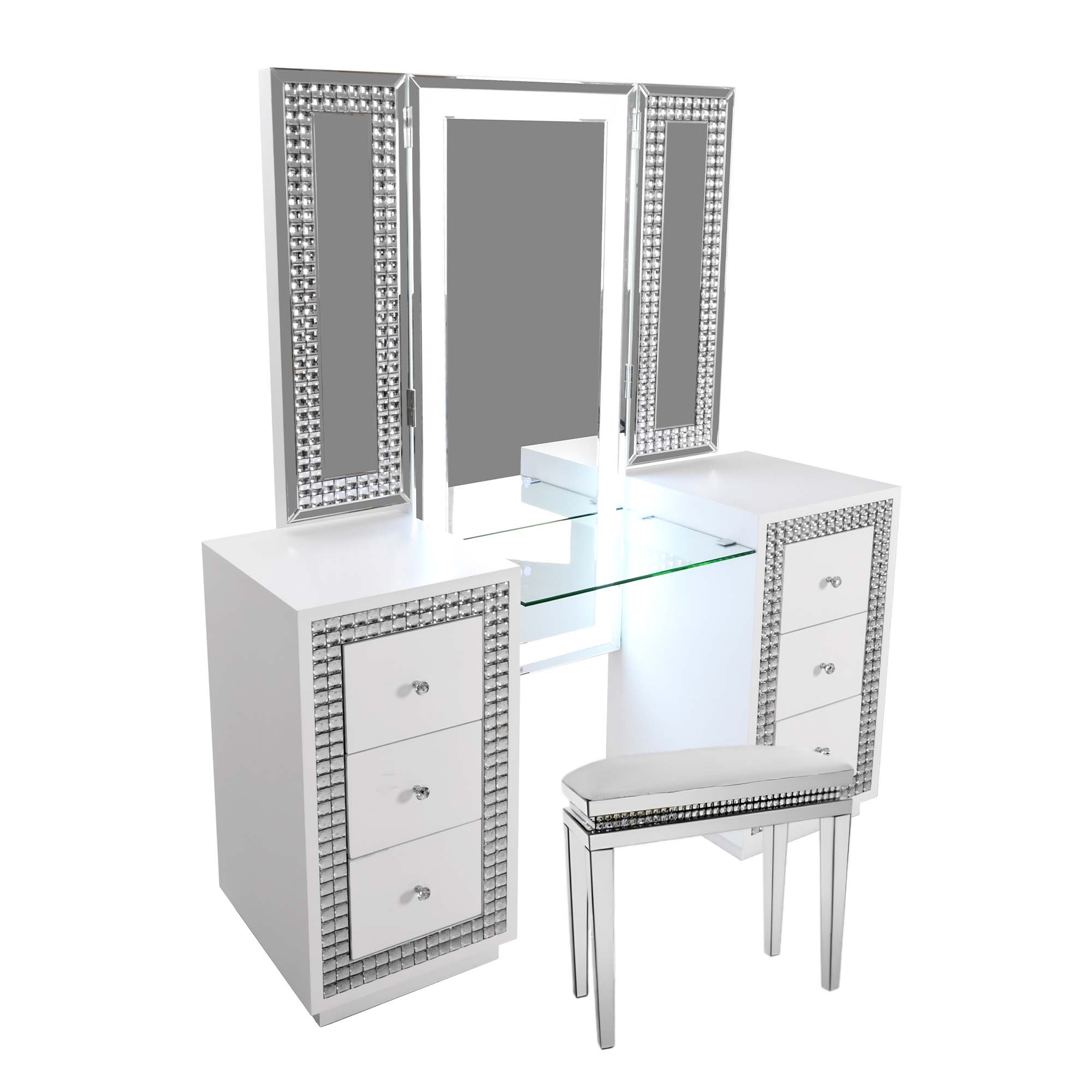 VANITII Rectangular Mirrored Dresser