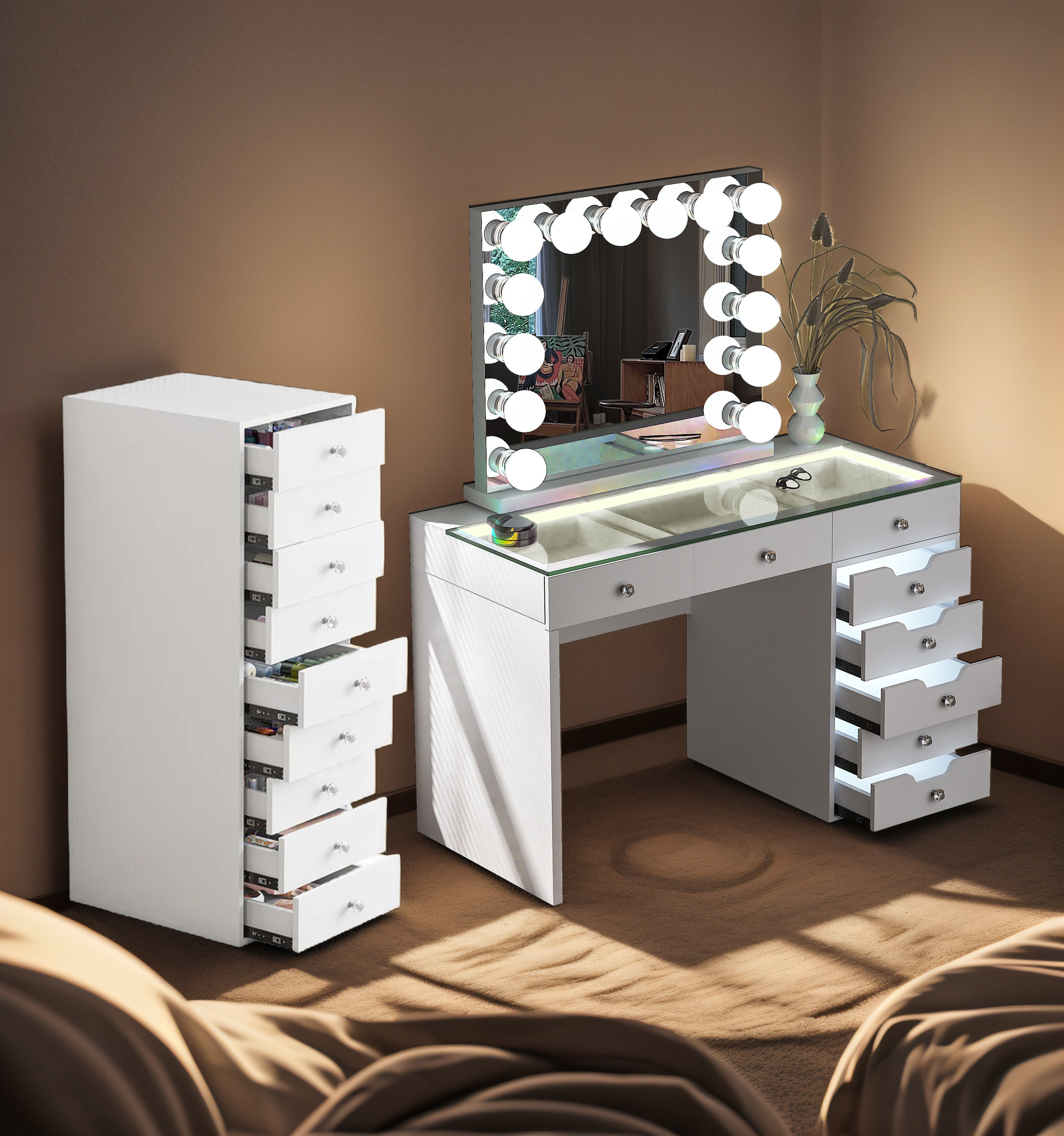 Weekly flash deal ! VANITII Diana Vanity Storage Unit Set