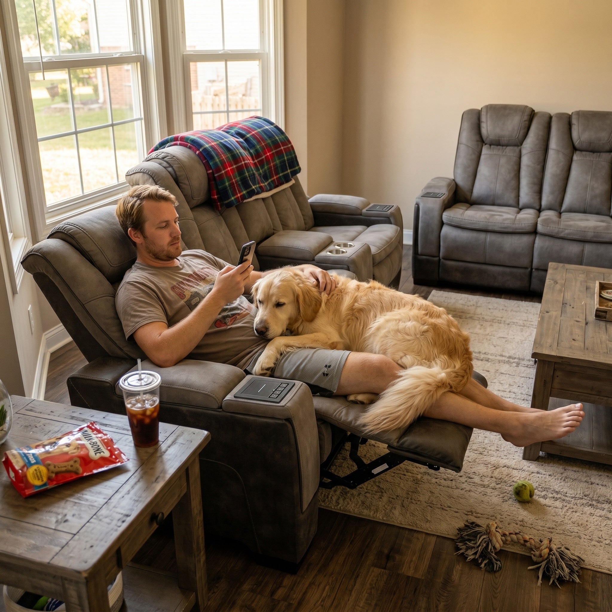 Charlie Gray Power Recliner Sofa & Loveseat & Chair