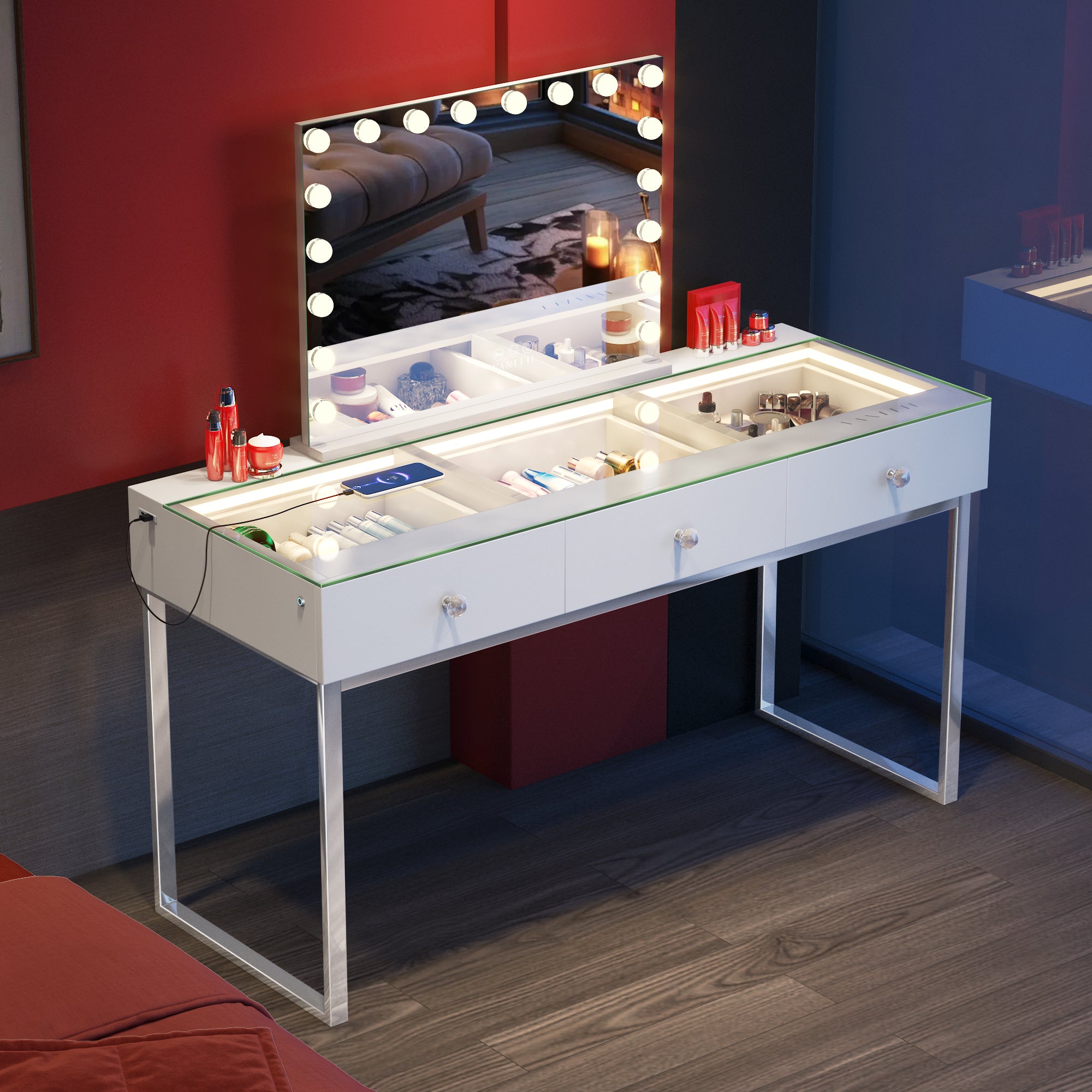 VANITII Billie Vanity Desk - 3 Storage Drawers