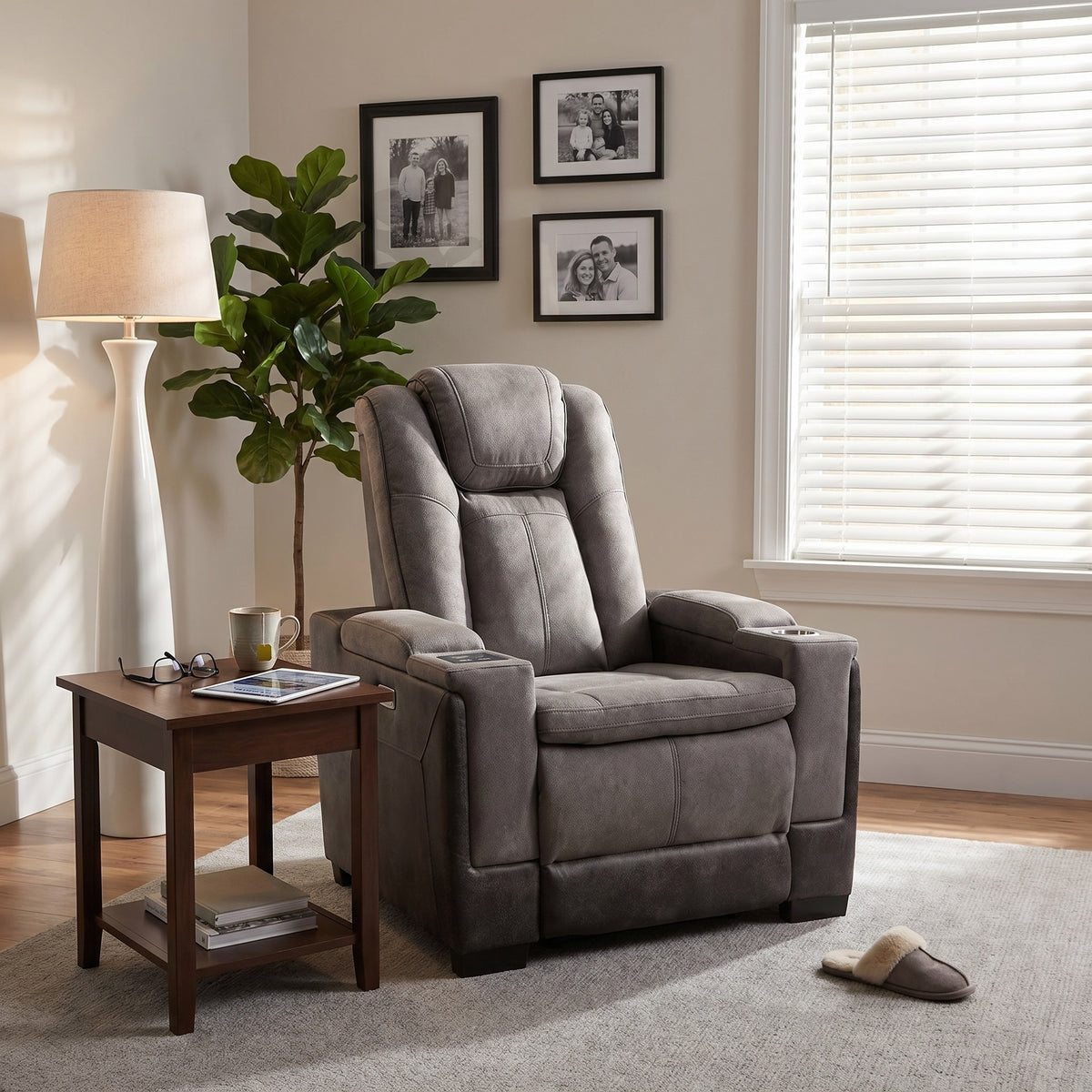 Charlie Gray Power Recliner Chair
