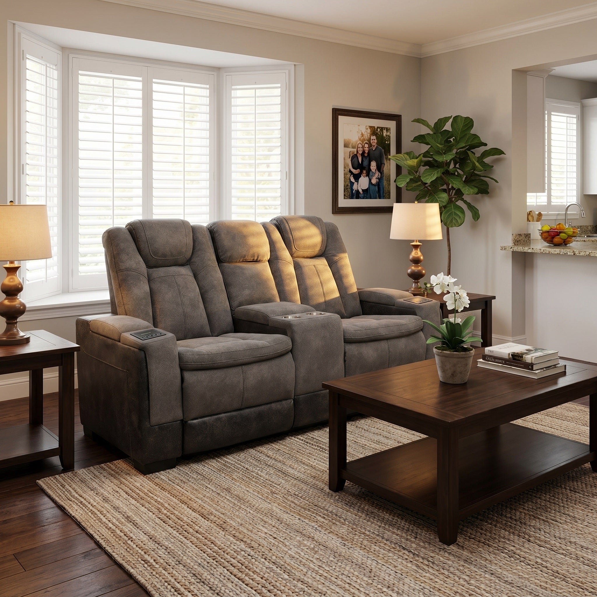 Charlie Modern Gray Power Recliner Loveseat