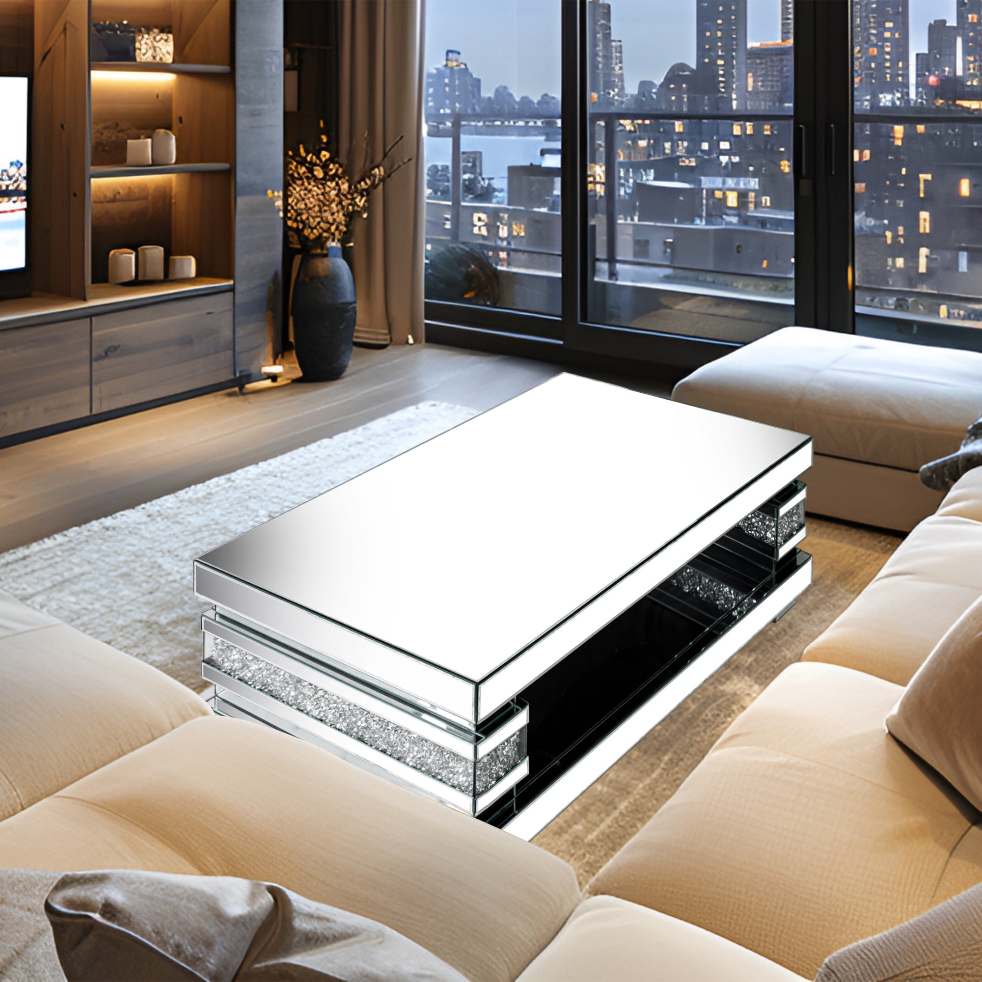 VANITII Mirrored Coffee Table