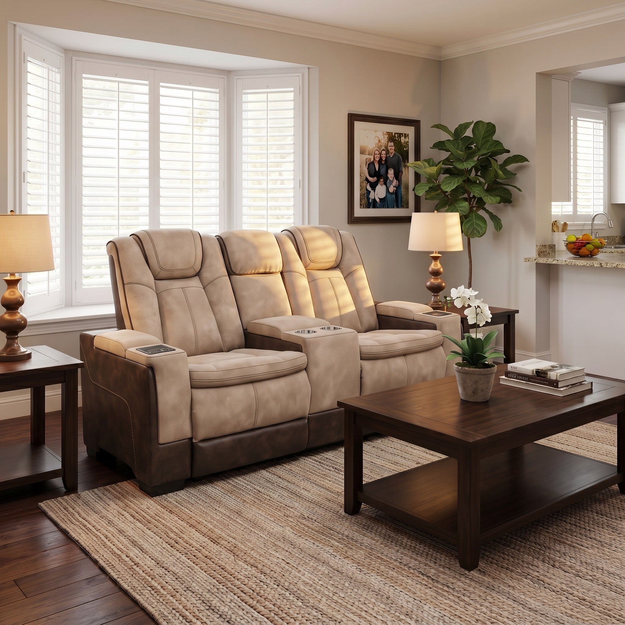 Charlie Modern Brown Power Recliner Loveseat