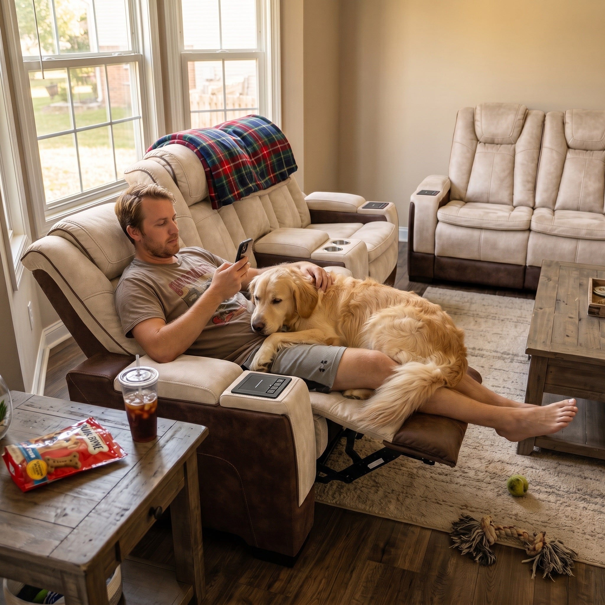 Charlie Brown Power Recliner Sofa & Loveseat & Chair