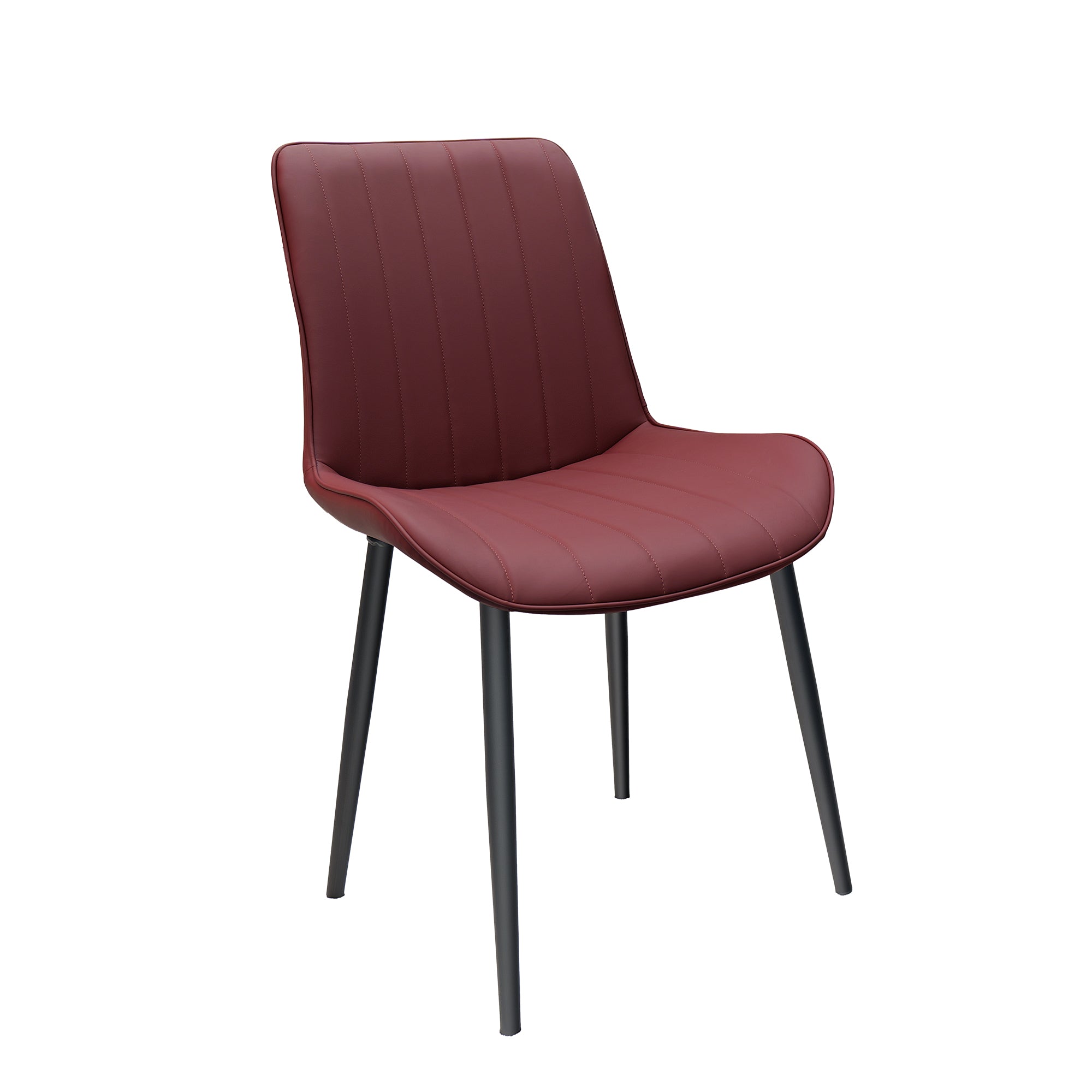 Ergonomic Design and Thick Sponge PU Leather Dining Chairs with Metal Legs