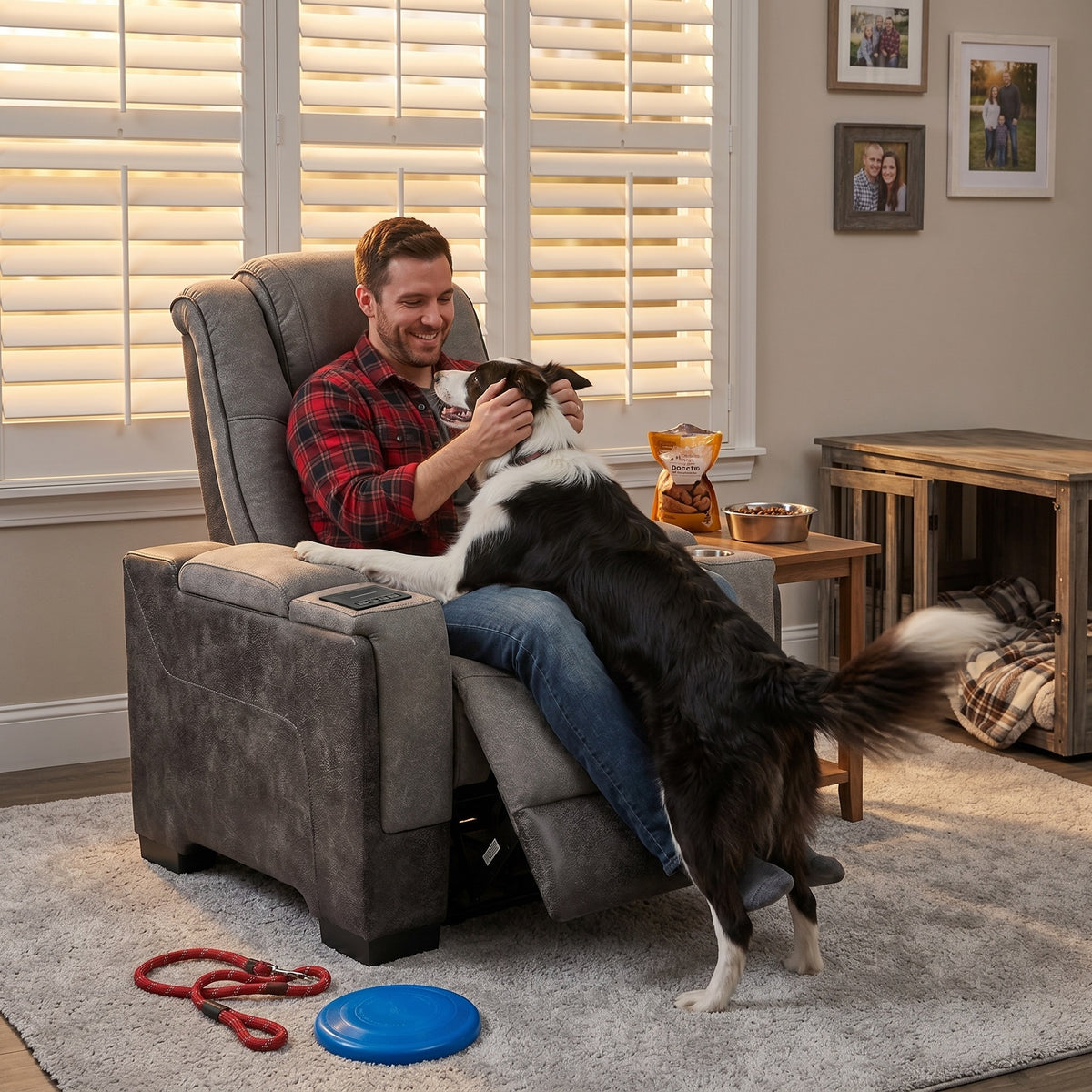 Charlie Gray Power Recliner Chair
