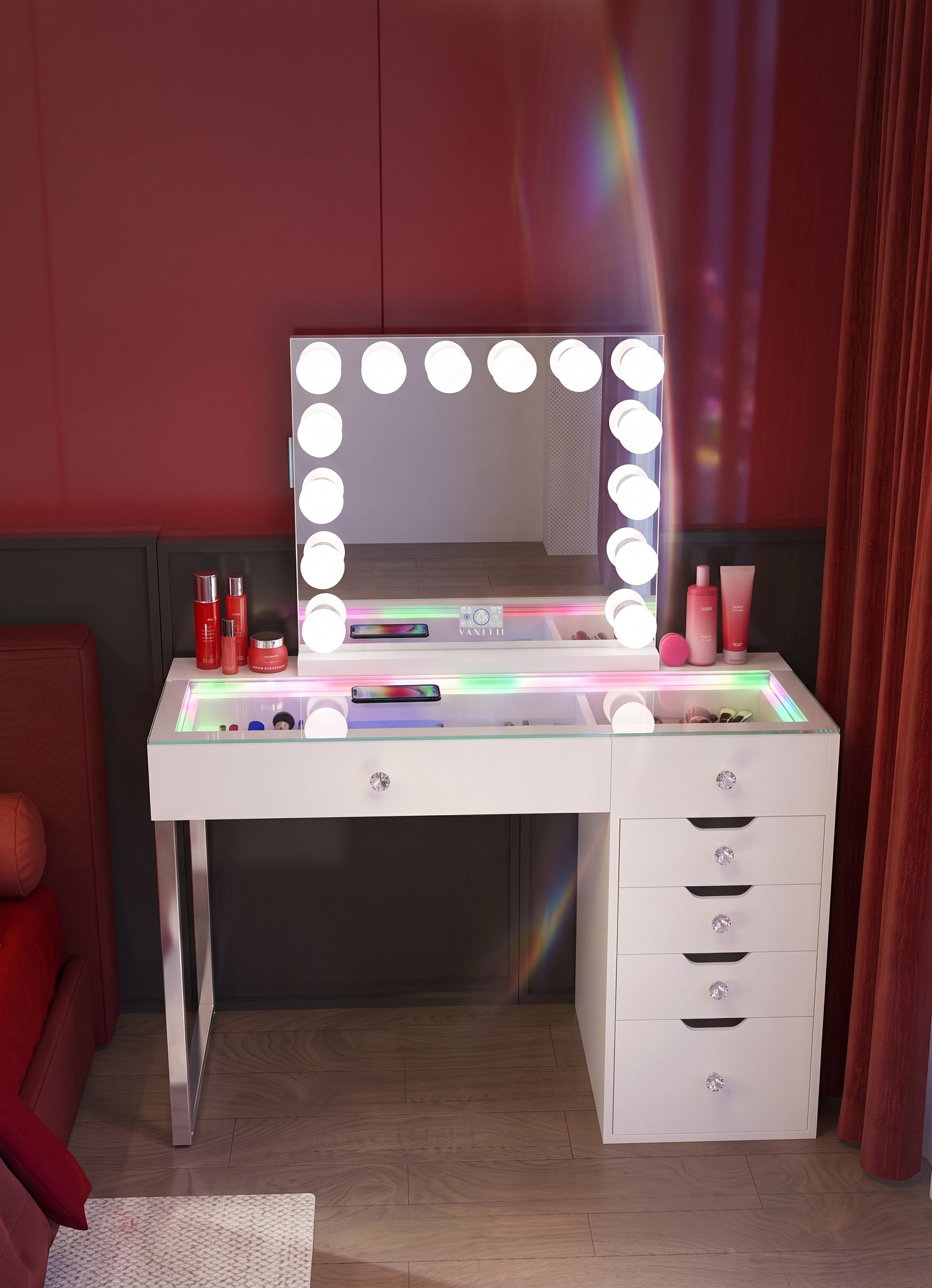 VANITII Diana Vanity Desk - Vanity Desk With Mirror - Vanity Desks