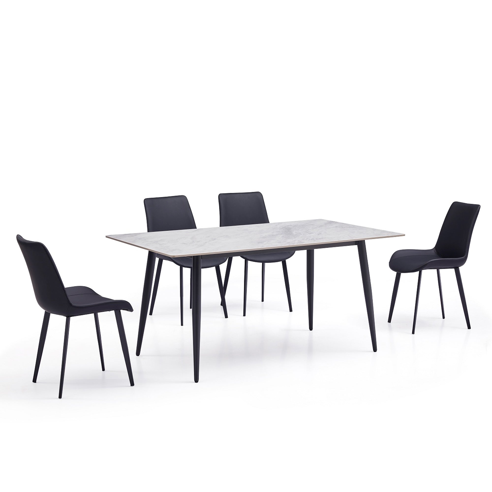 Black Stainless Steel Base Dining table