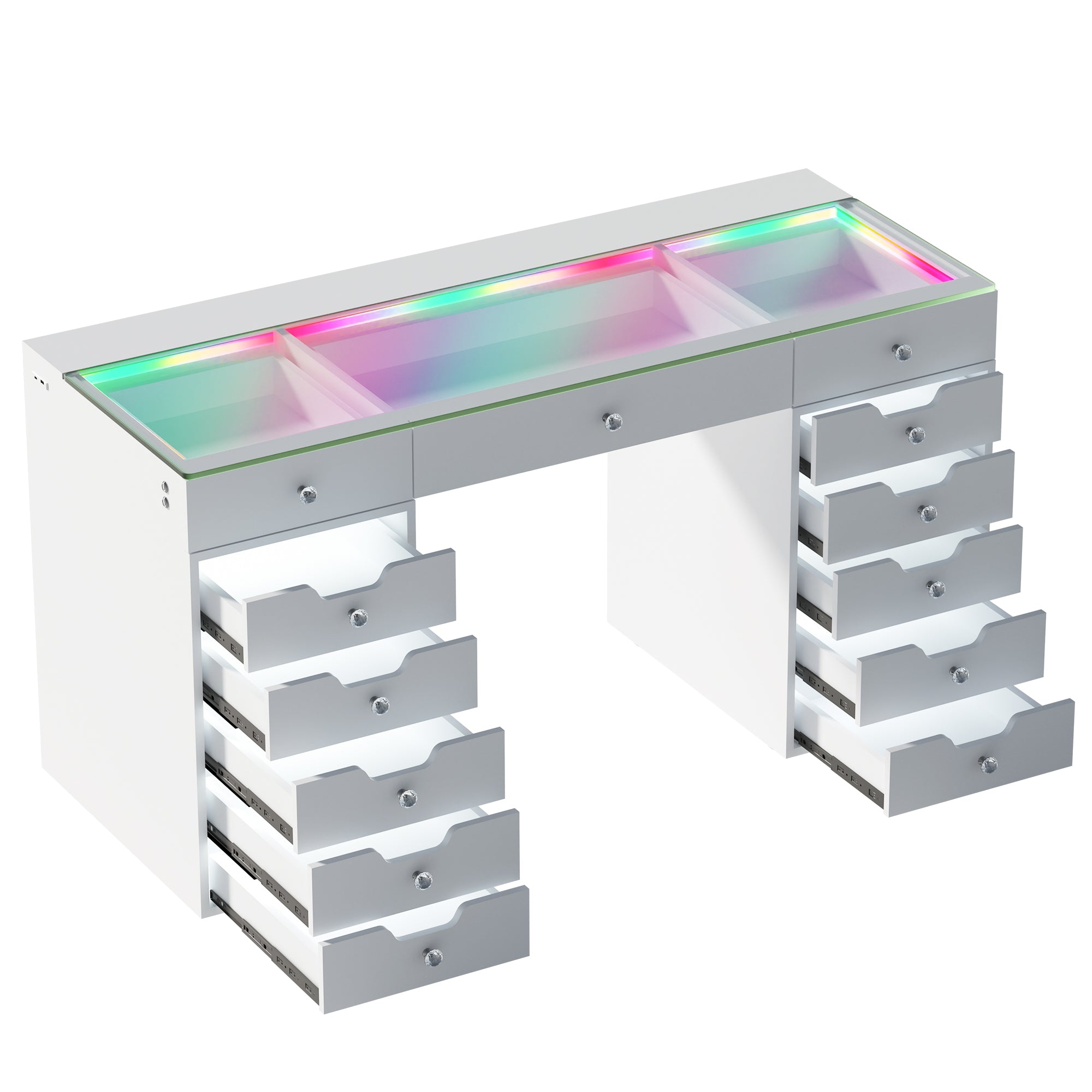 VANITII Eva-RGB Vanity Desk Pro - 13 Storage Drawers