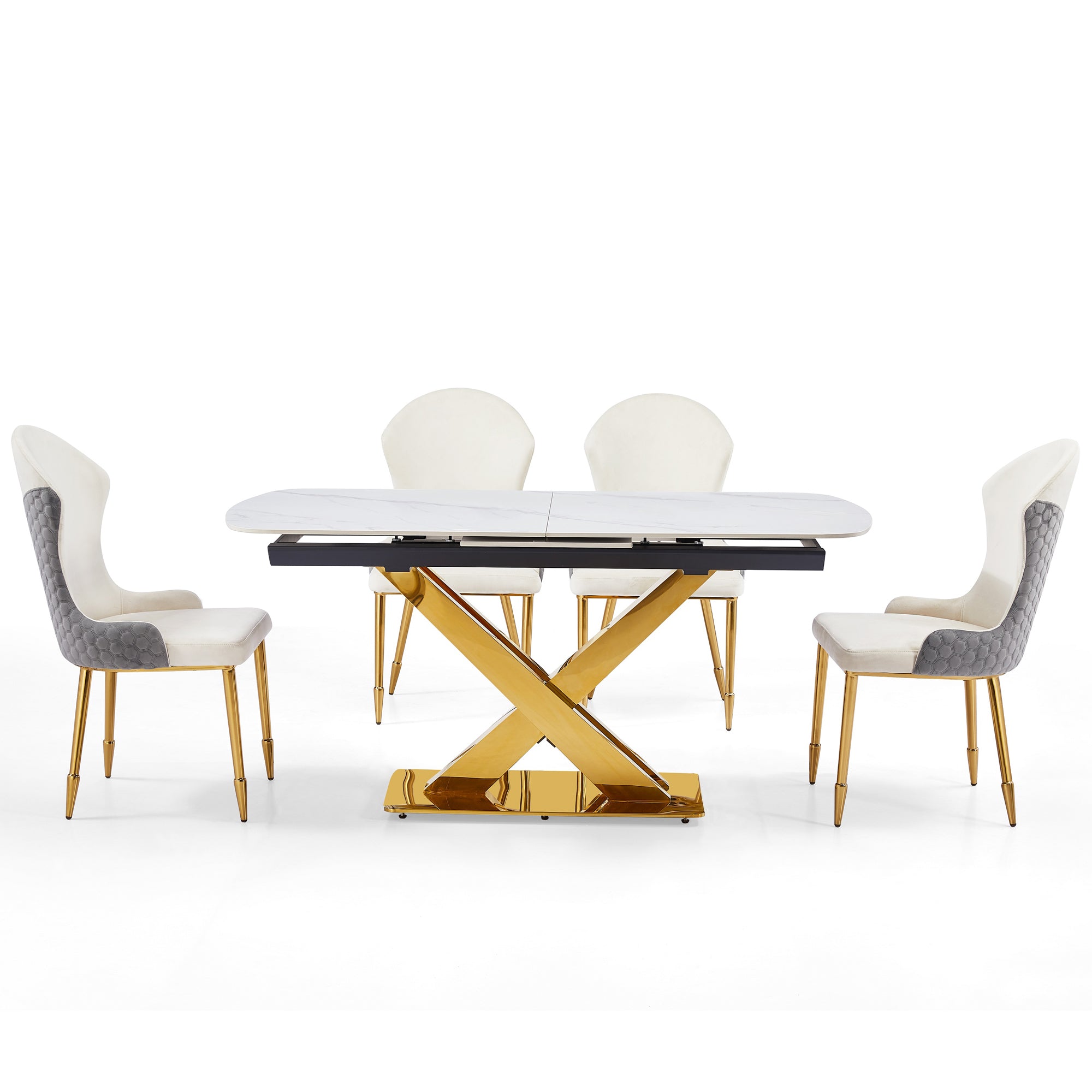 Gold Stainless Steel Base Extension Table