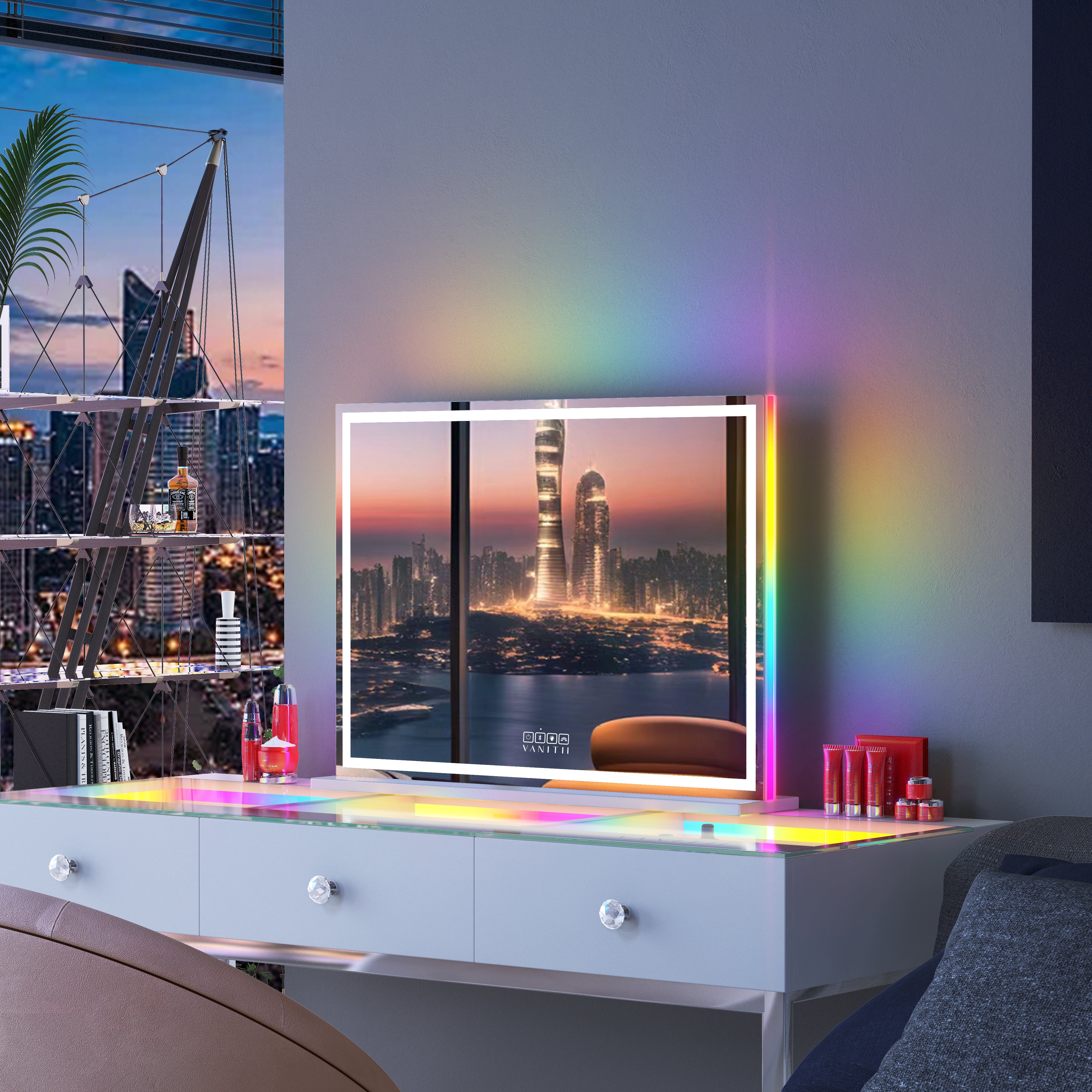 VANITII Mary Hollywood Glow Vanity Mirror with RGB - Led Light Strip