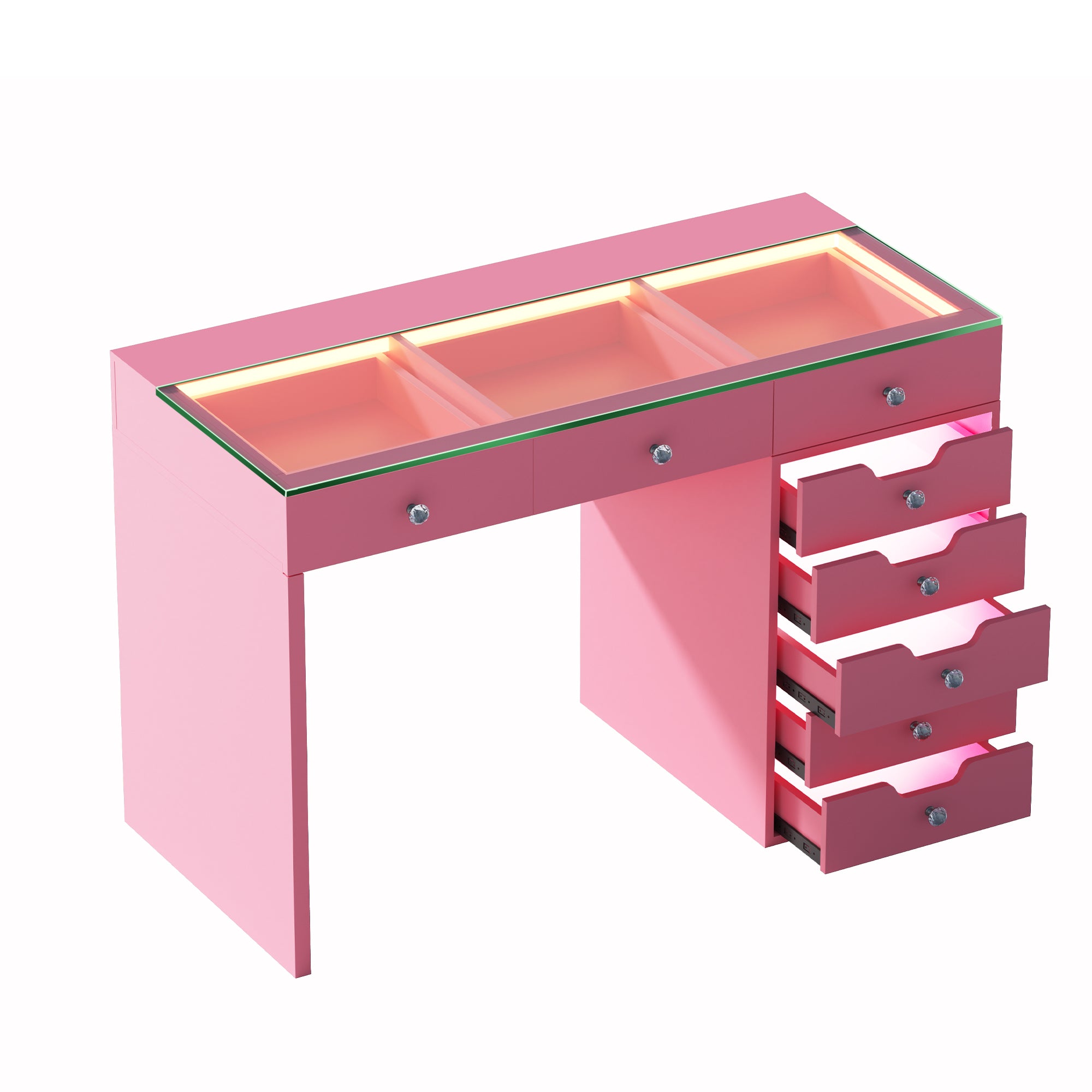 VANITII Diana Vanity Desk with light - 8 Storage Drawers