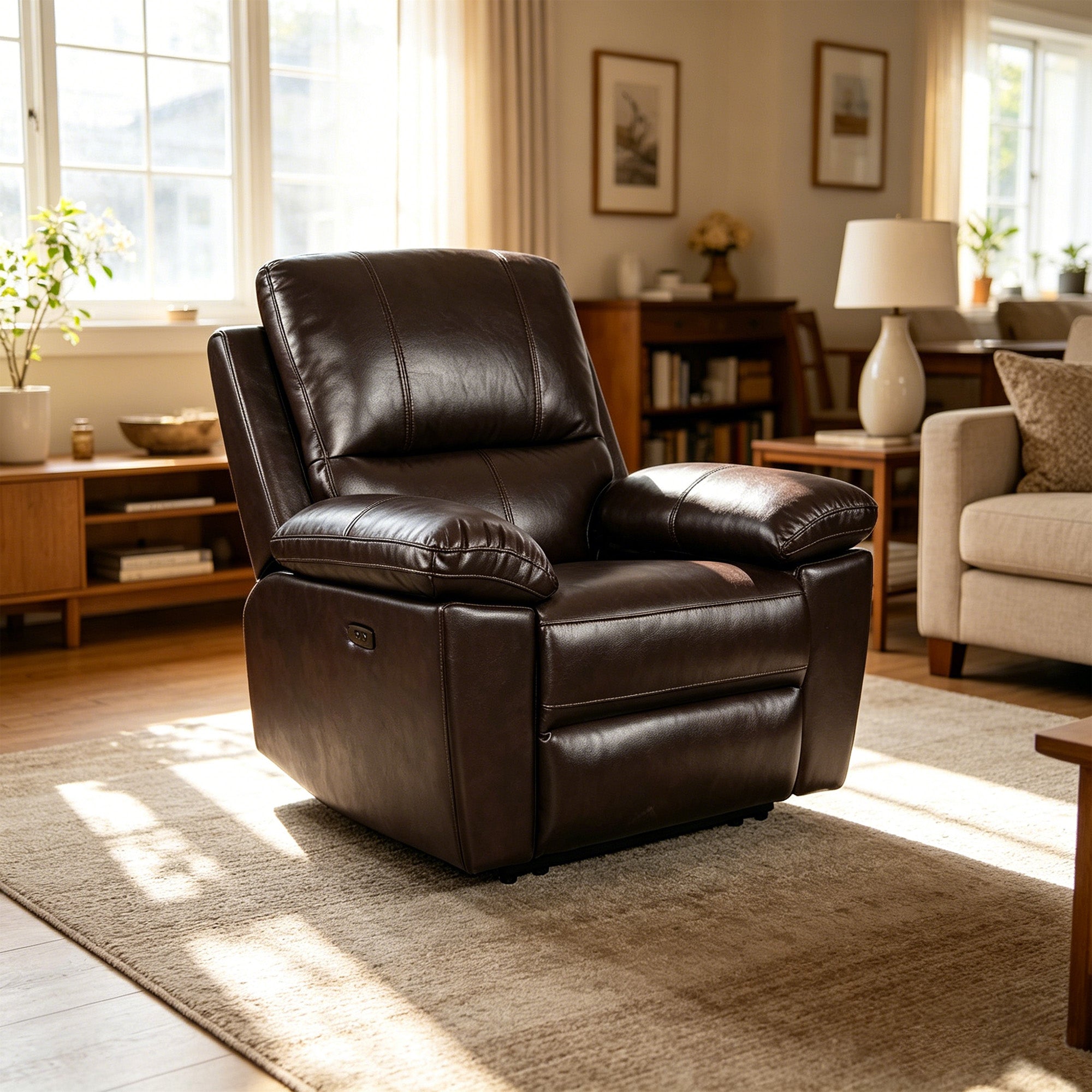 Power Recliner Chair is placed in the living room,being both beautiful and practical.