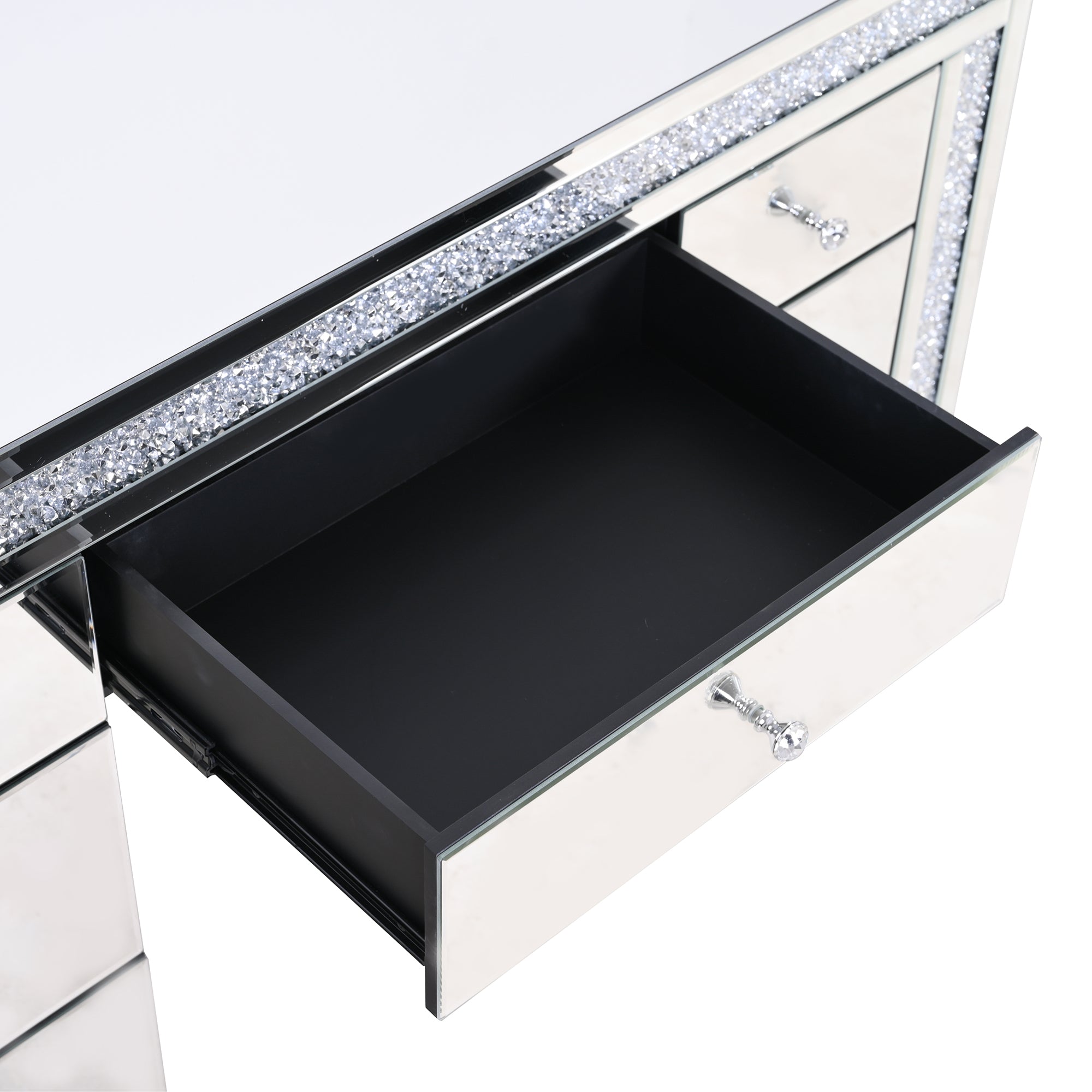 VANITII Crushed Diamonds LED Dressing Table