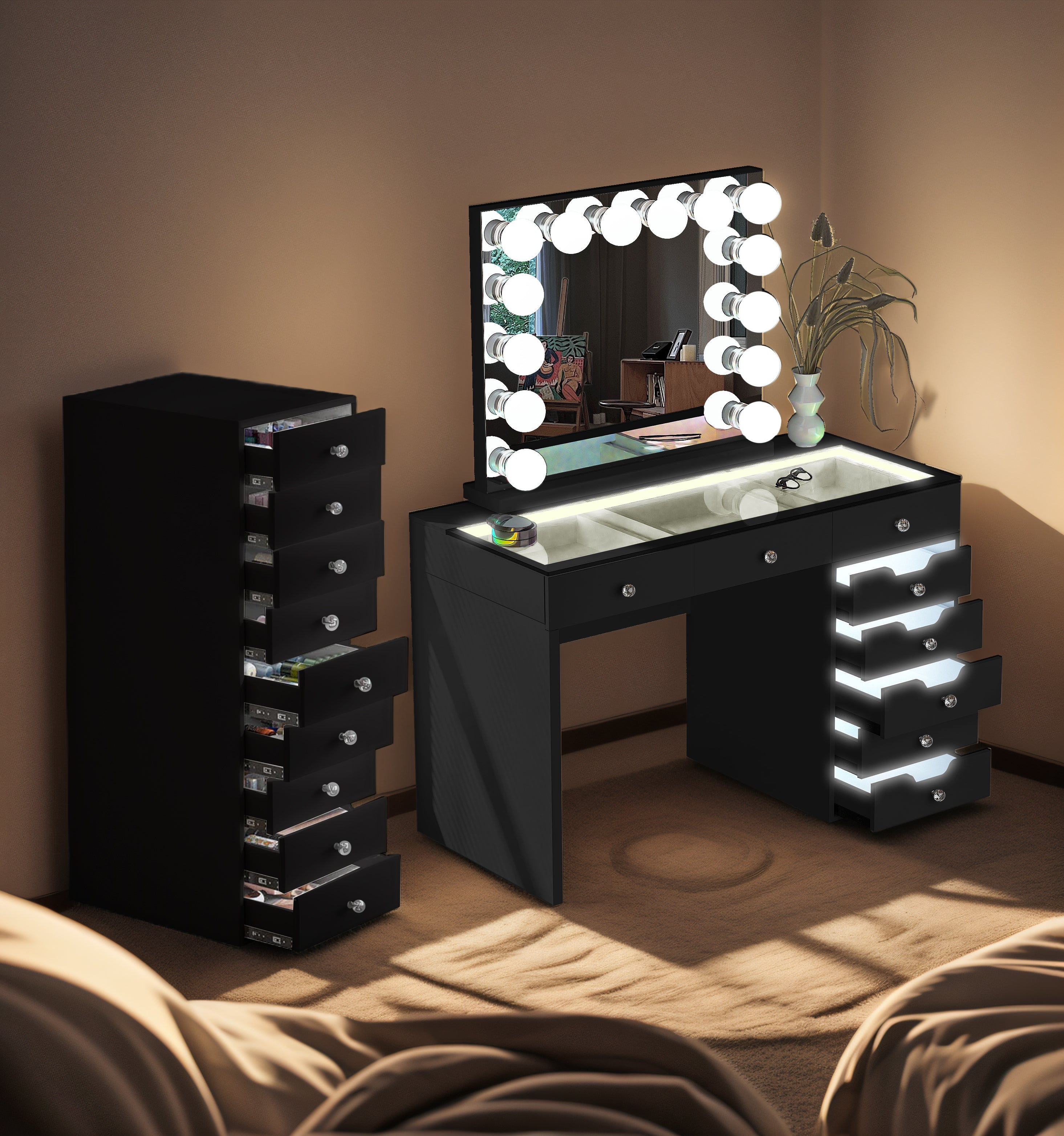 Weekly flash deal ! VANITII Diana Vanity Storage Unit Set