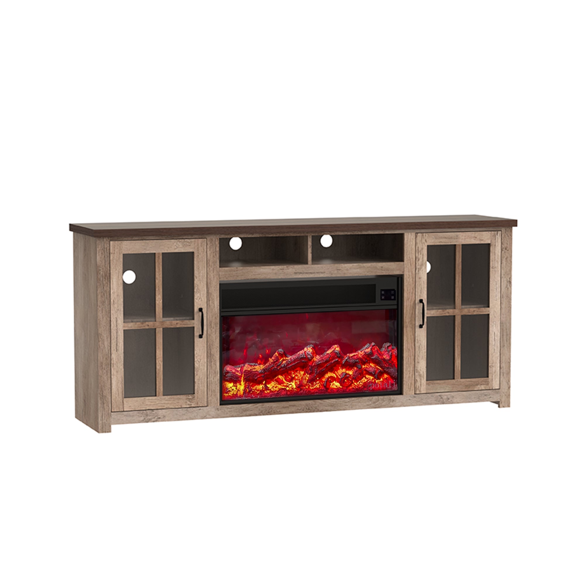 Fully Assembled TV stand with an electronic fireplace (HZ03)