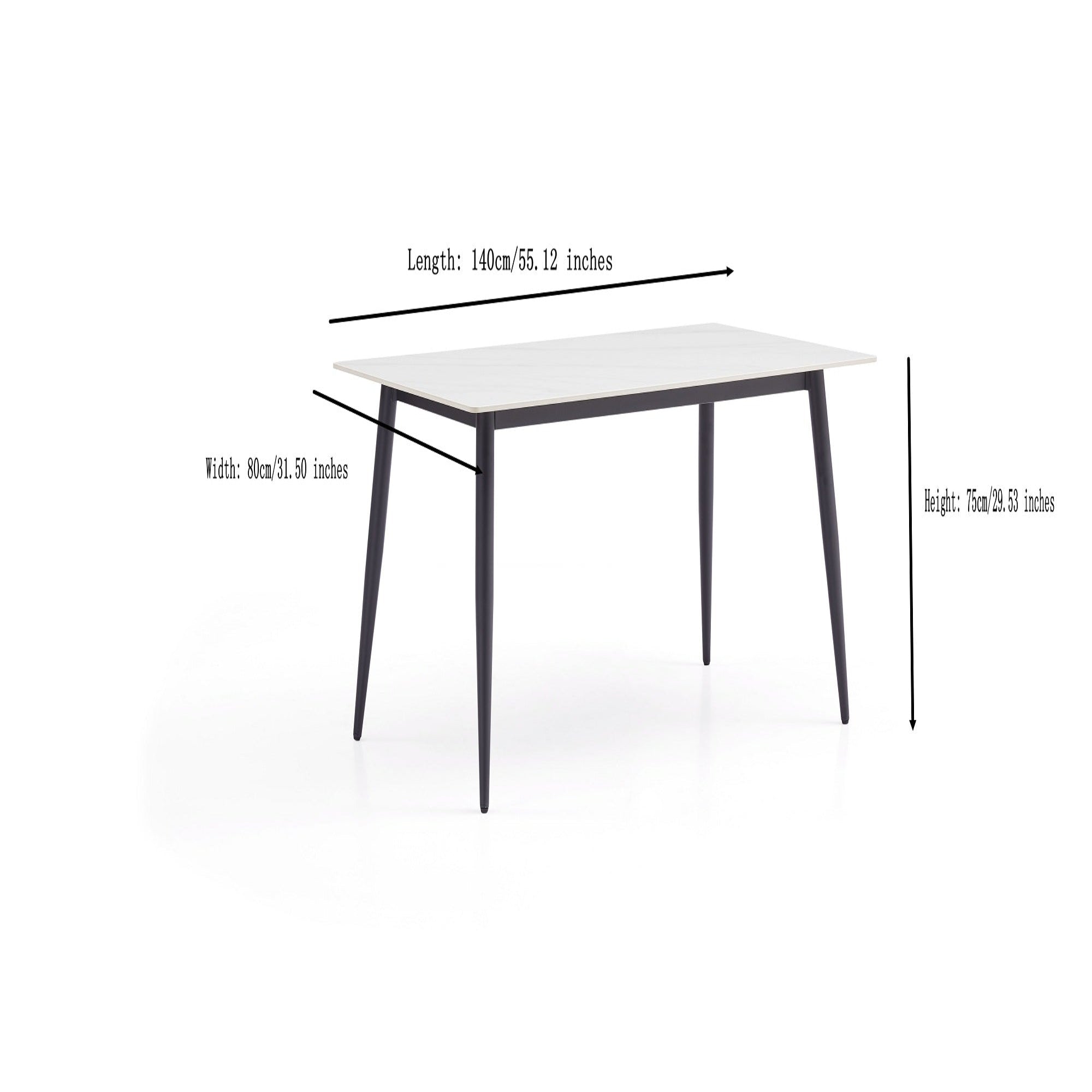 Black Stainless Steel Base Dining table