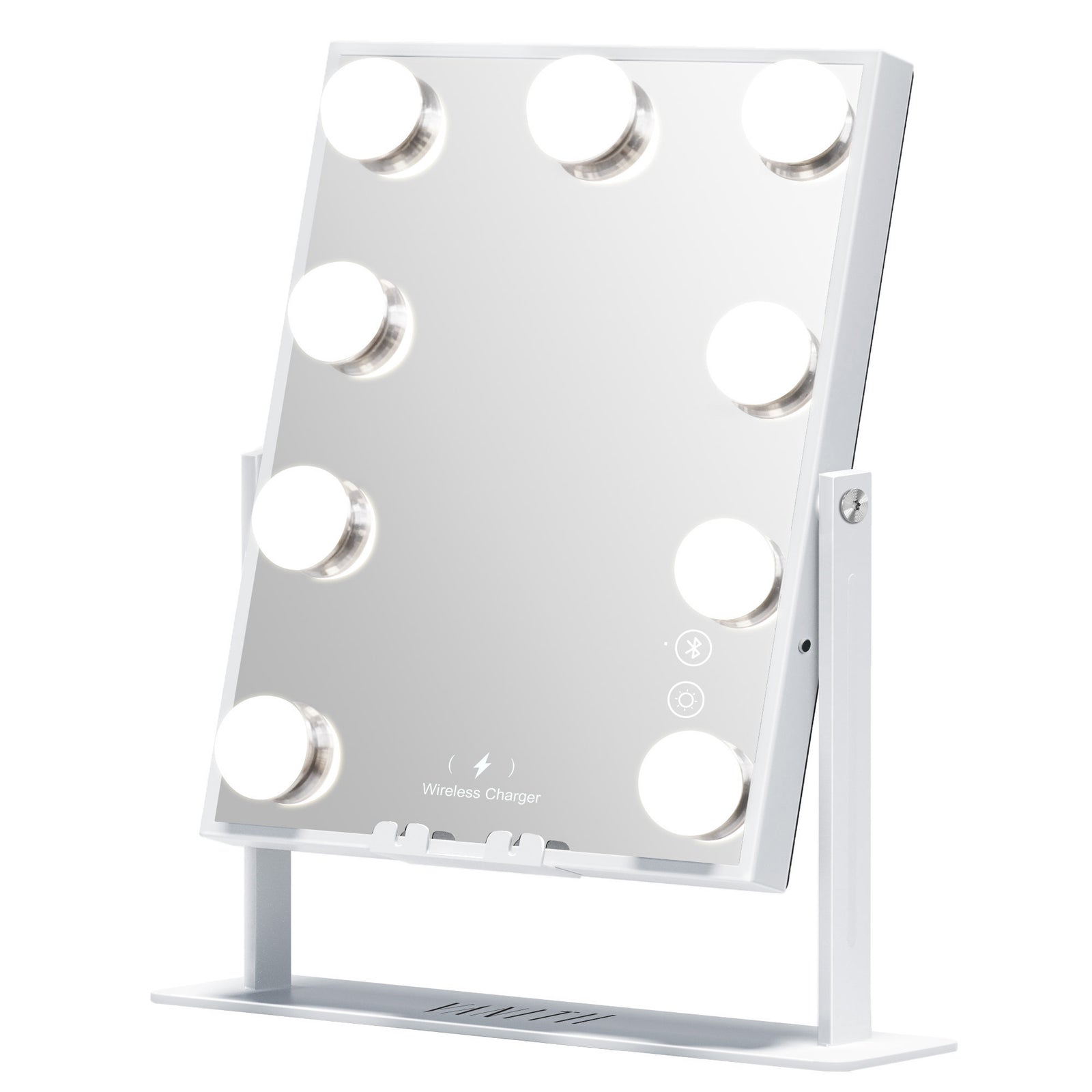 VANITII Hollywood Vanity Mirror,9 Dimmable Led Bulbs,Wireless Charging