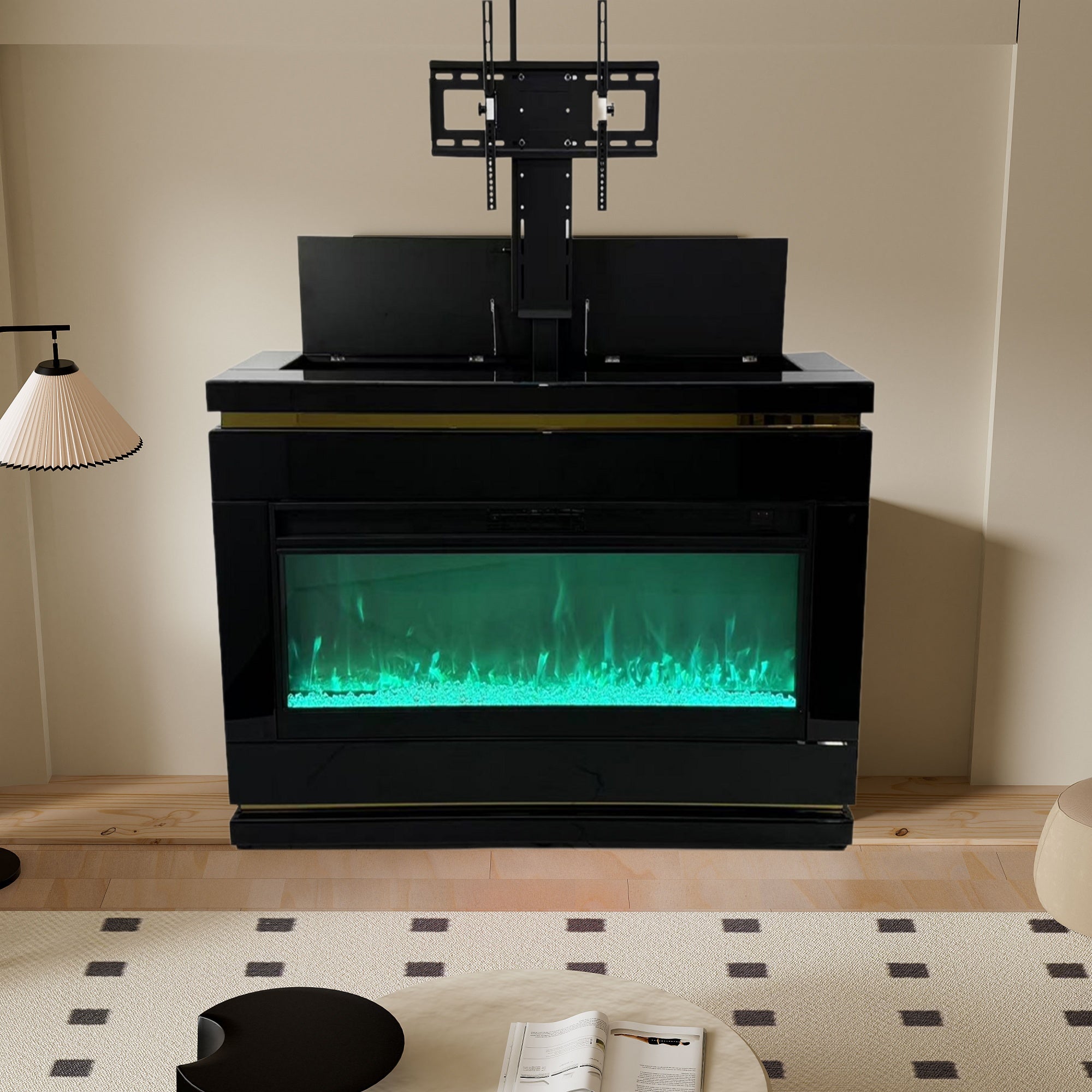 Fully Assembled 71" Modern Electric Fireplace TV Stand