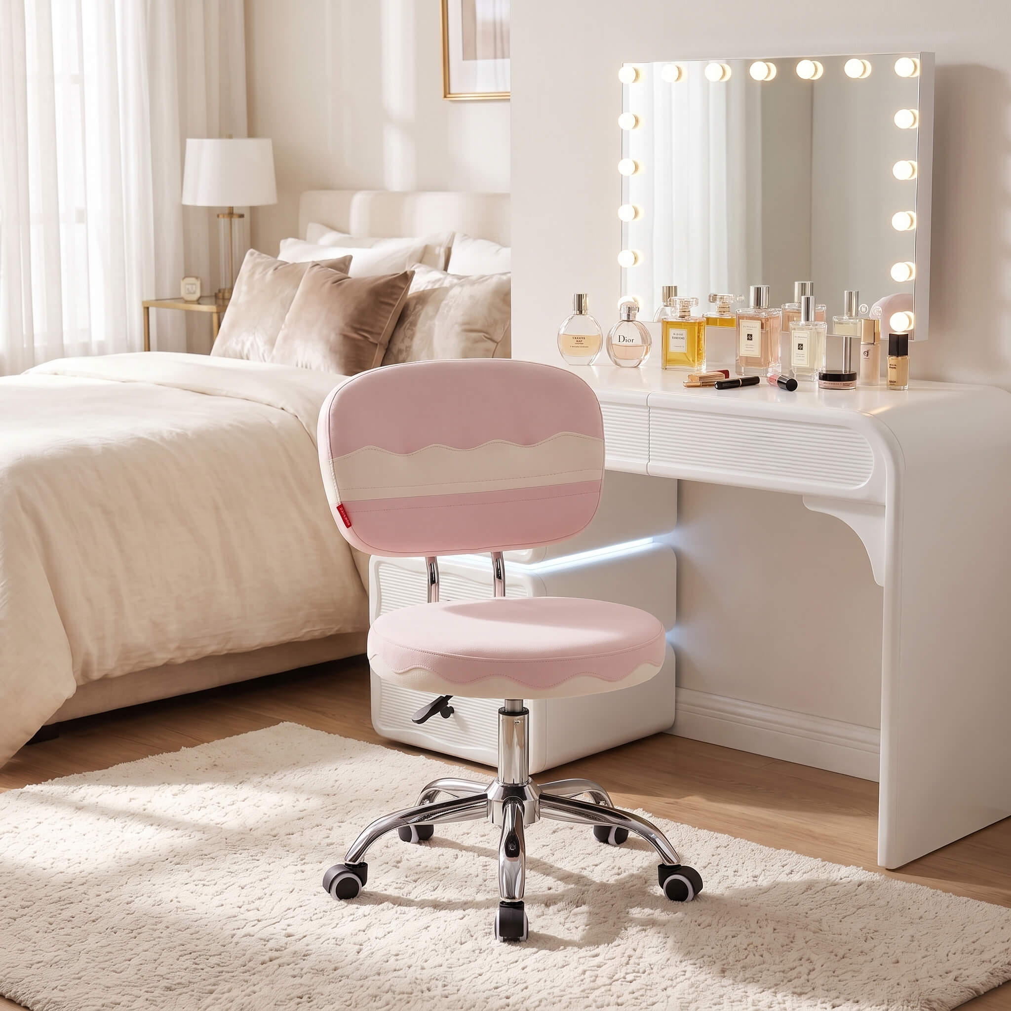 VANITII Cake 360-degree Seat Swivel Vanity Chair