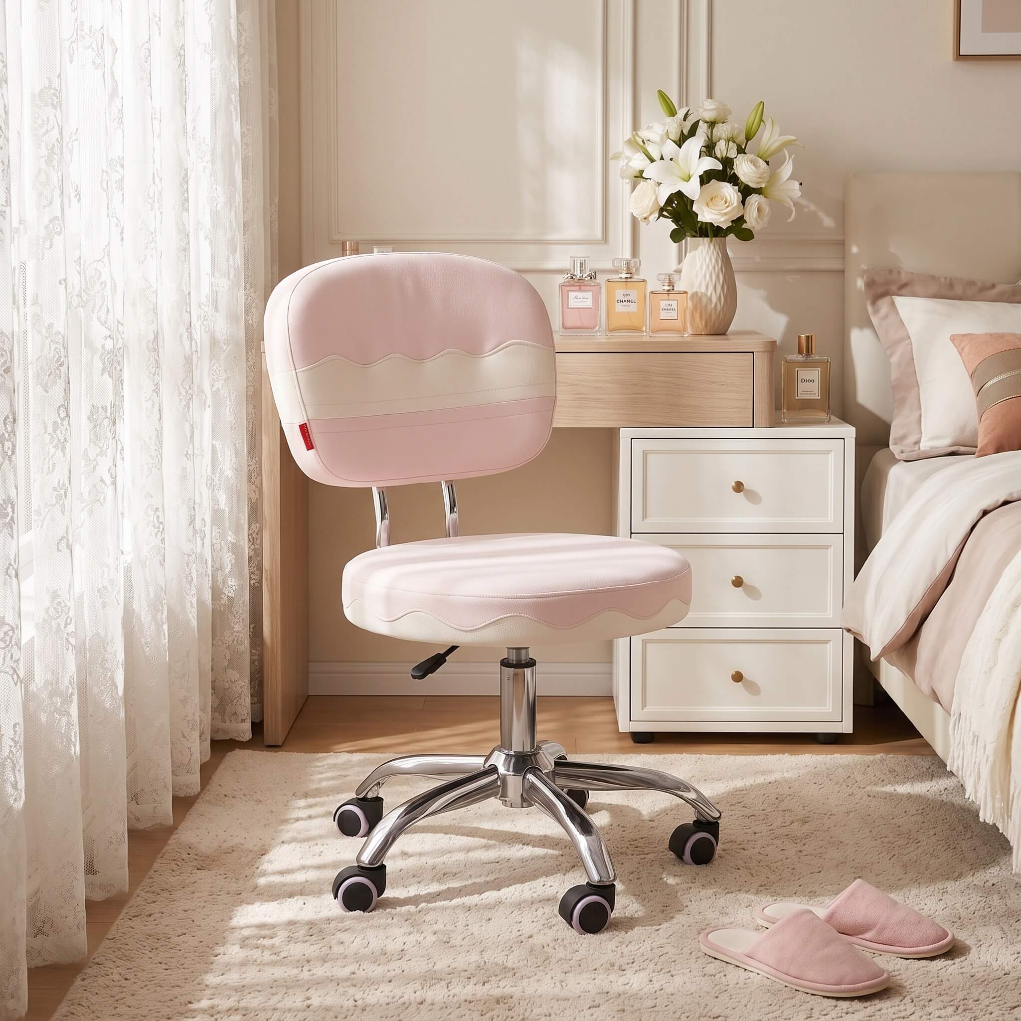 VANITII Cake 360-degree Seat Swivel Vanity Chair