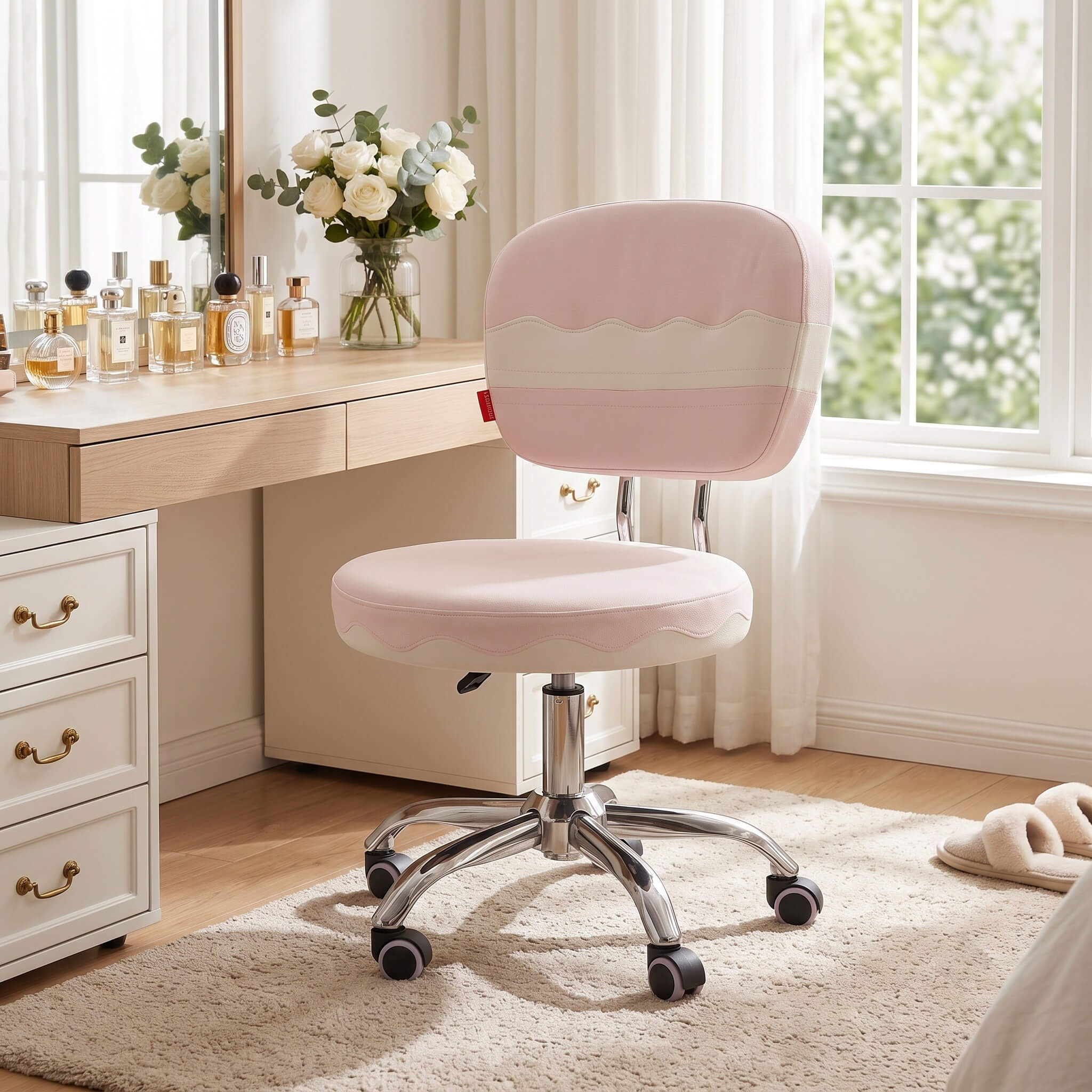 VANITII Cake 360-degree Seat Swivel Vanity Chair