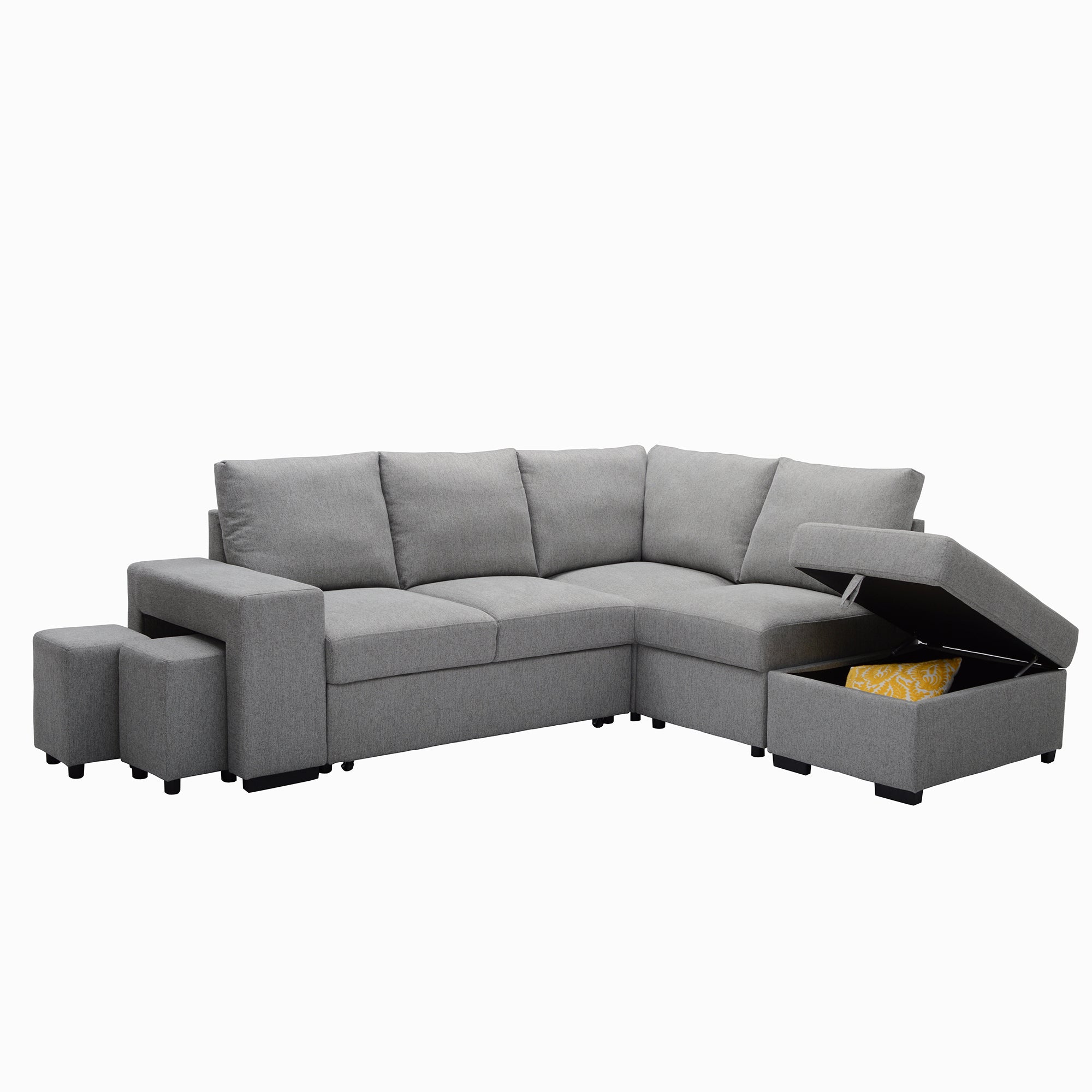 L-Shape sofa with storage and Pull-out bed