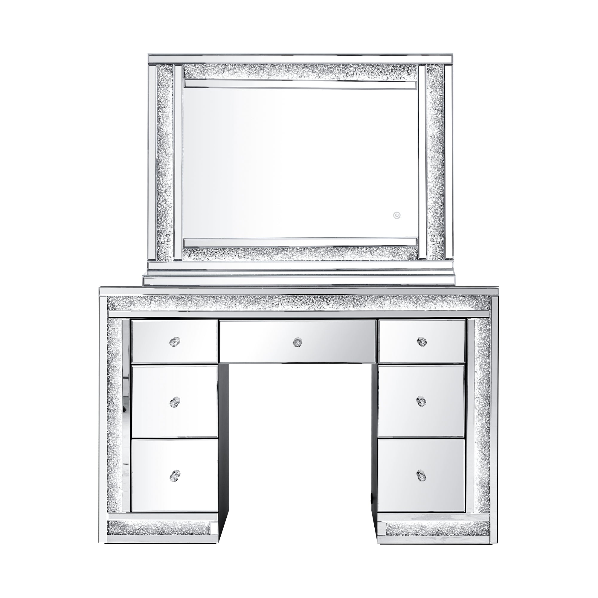 VANITII Crushed Diamonds LED Dressing Table