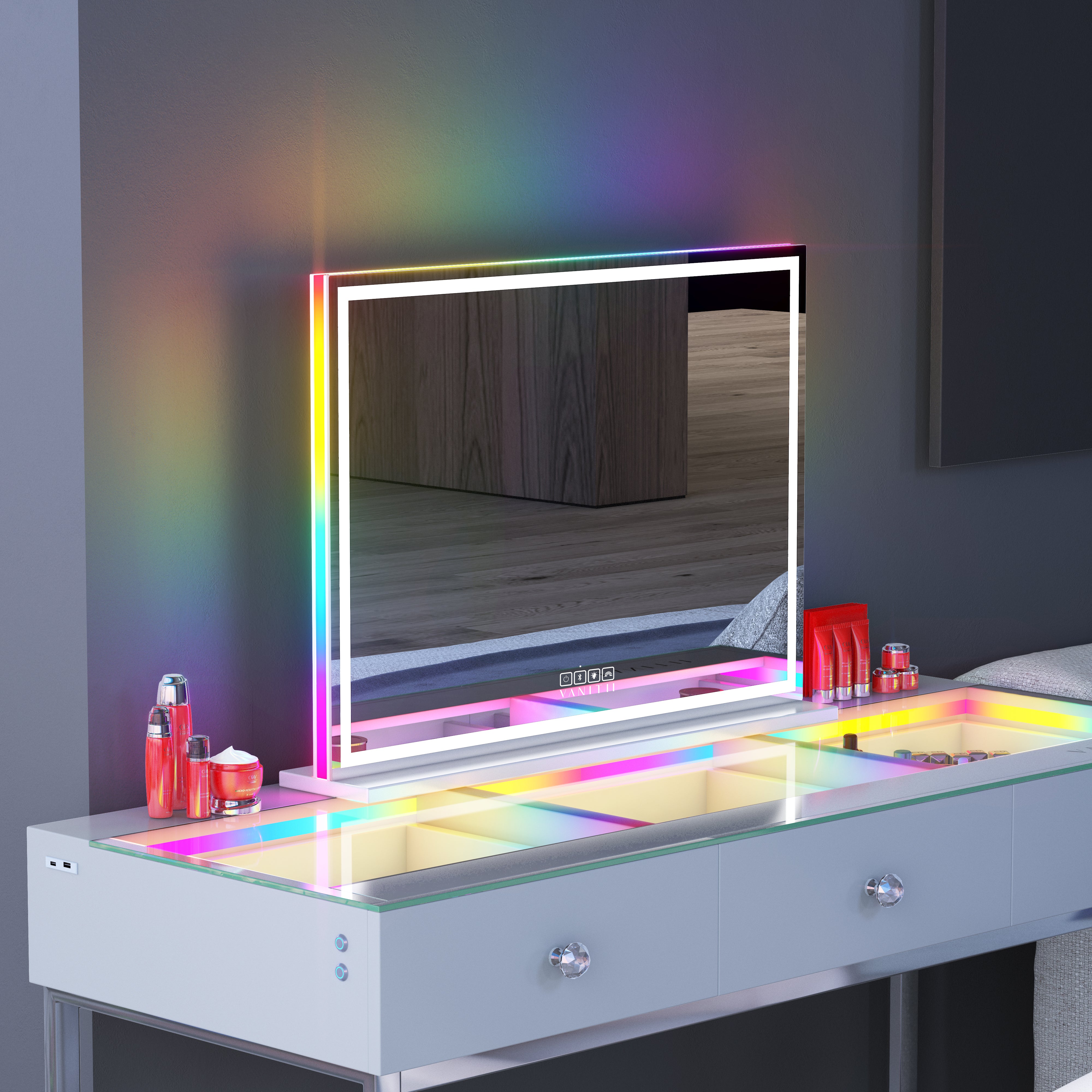 VANITII Mary Hollywood Glow Vanity Mirror with RGB - Led Light Strip