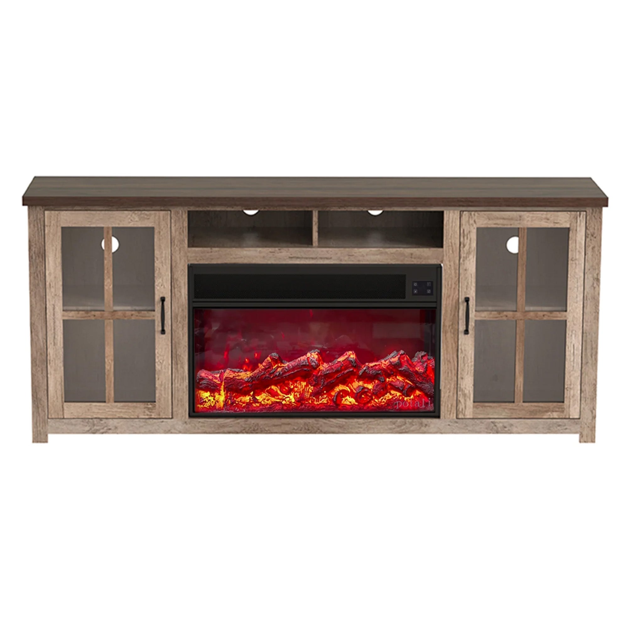 Fully Assembled 72" TV stand with an electronic fireplace (HZ03)