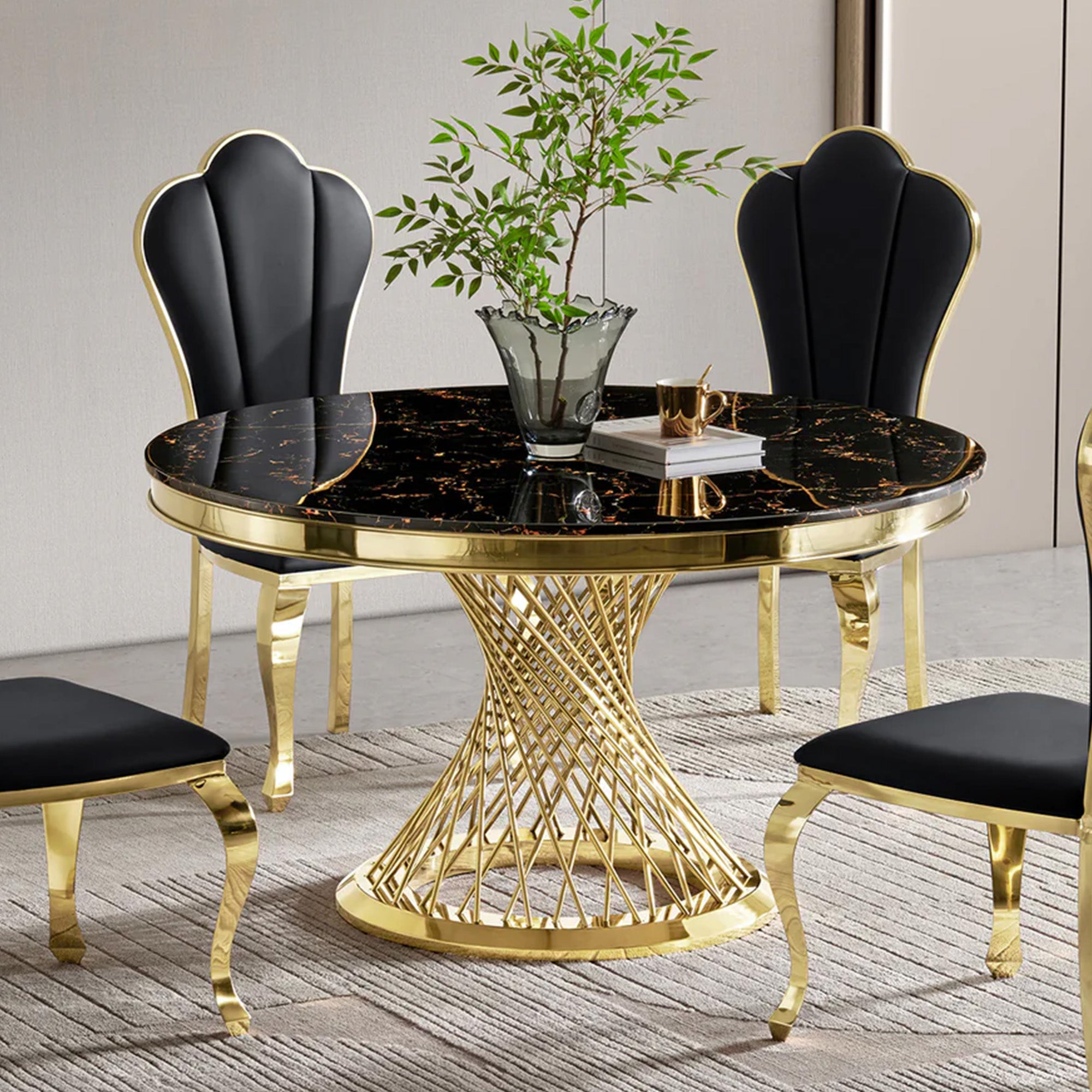Durable Dining Table with Marble Top