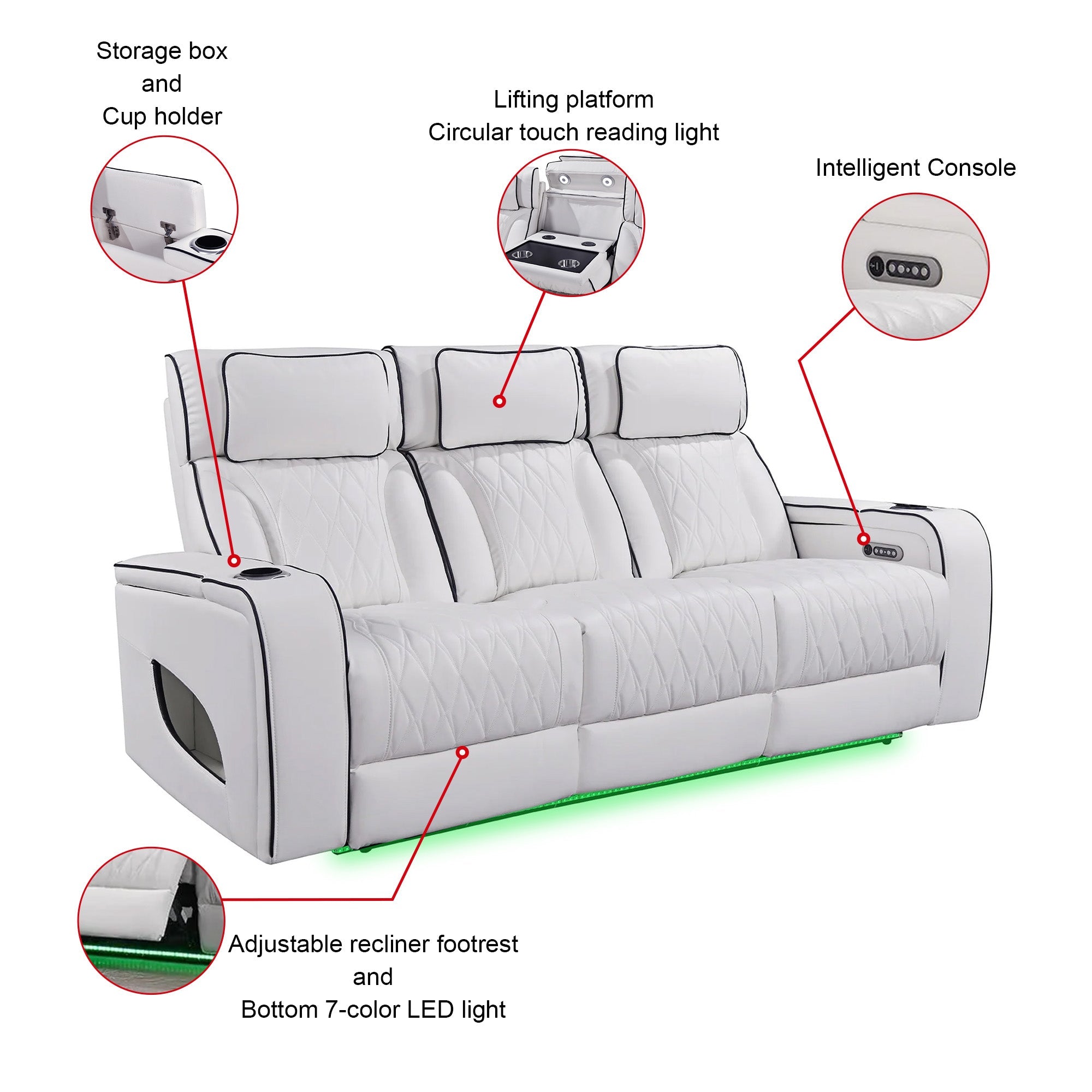 Jessie Power Recliner Black 2-seater Loveseat