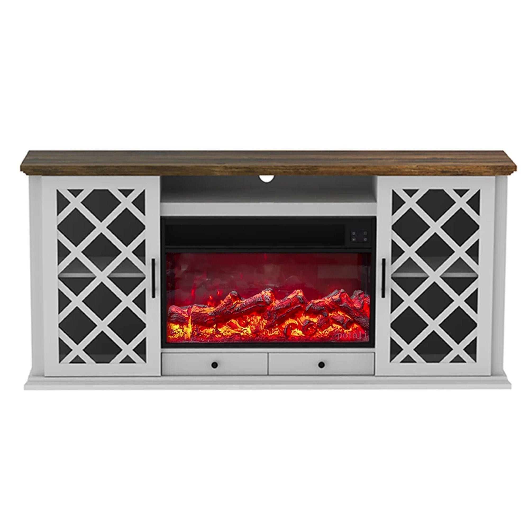 Fully Assembled 72" TV stand with an electronic fireplace (HZ04)