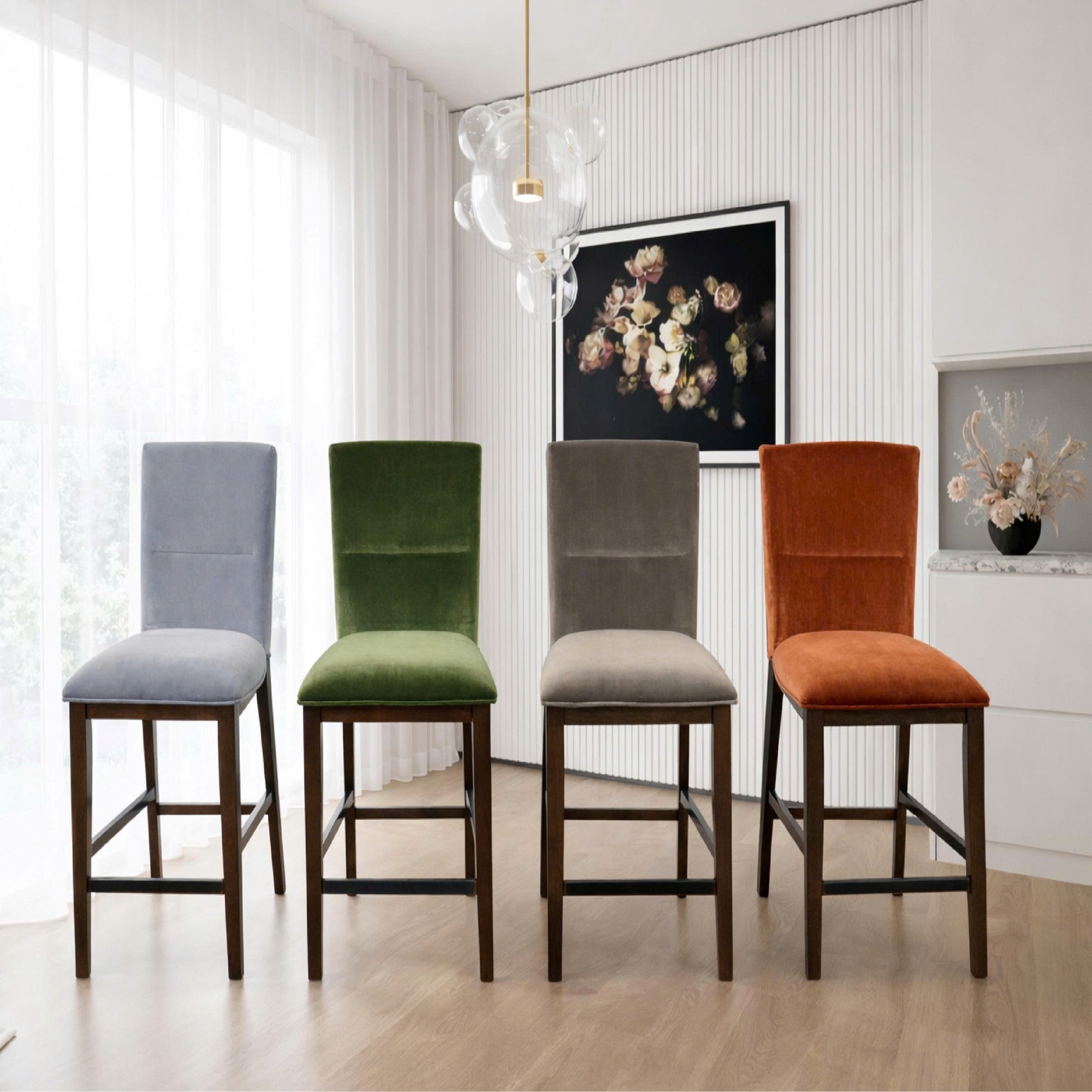 COUNTER CHAIR ( VELVET) 2506CC-2pcs/CTN